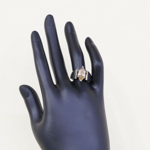 Sz 6, Vintage Sterling Silver handmade Ring, 925 Silver Cocktail W/ citrine