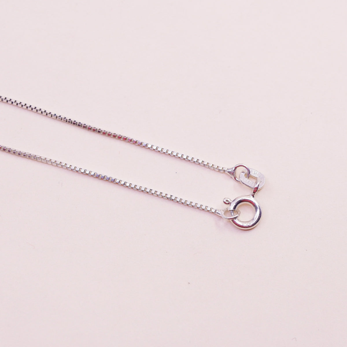 16”, sterling silver handmade necklace, 925 flatten circle chain heart Pendant