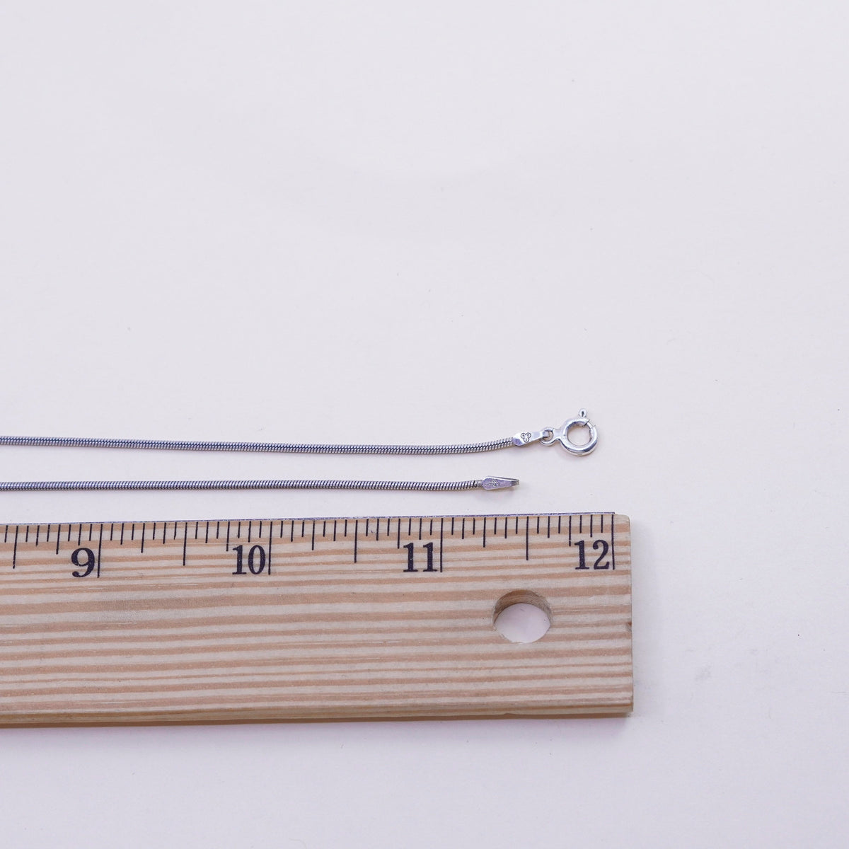 25”, 1.6mm, Vintage IBB sterling silver snake chain, Italy 925 necklace