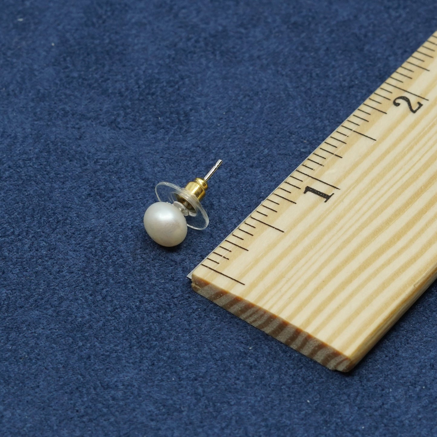 6mm, Sterling silver with pearl studs earrings, stamped 925