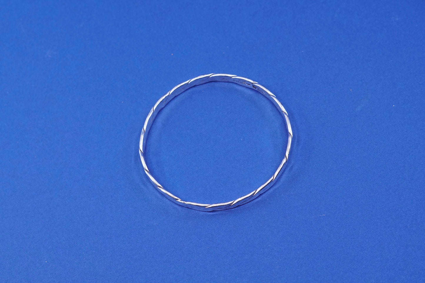 8.25”, Taxco mexico sterling silver handmade bracelet, 925 twisted cable bangle