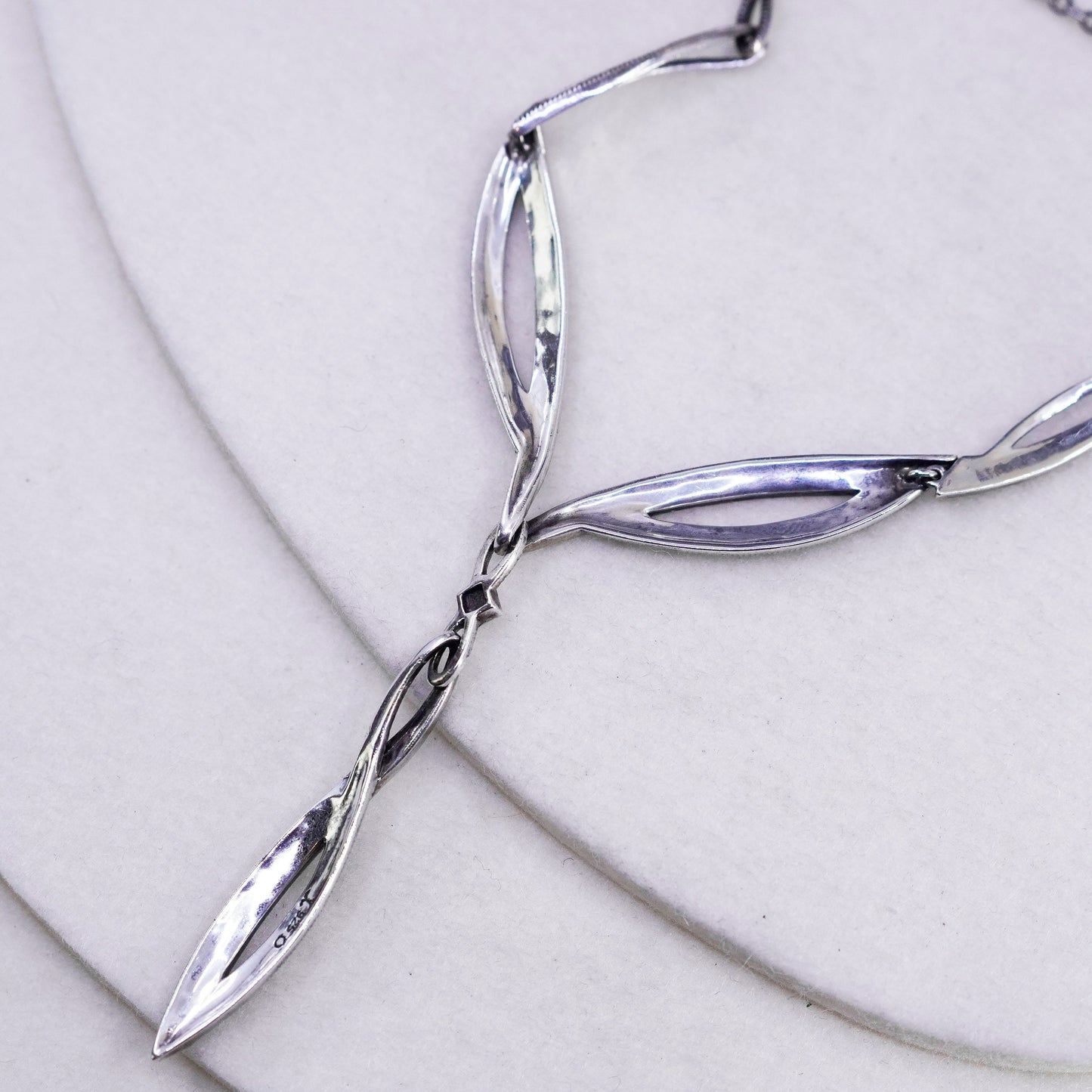 18”, Judith Jack Sterling 925 silver handmade pendant necklace with marquise