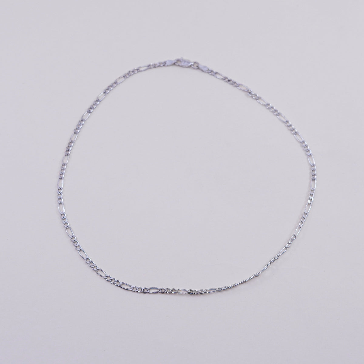 16”, 3mm, Vintage sterling silver figaro chain, 925 men’s necklace