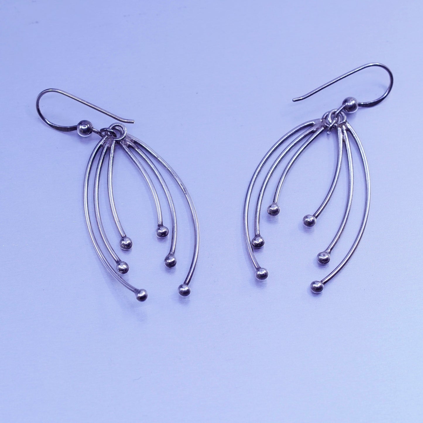 Vintage Sterling 925 silver teardrop beads earrings