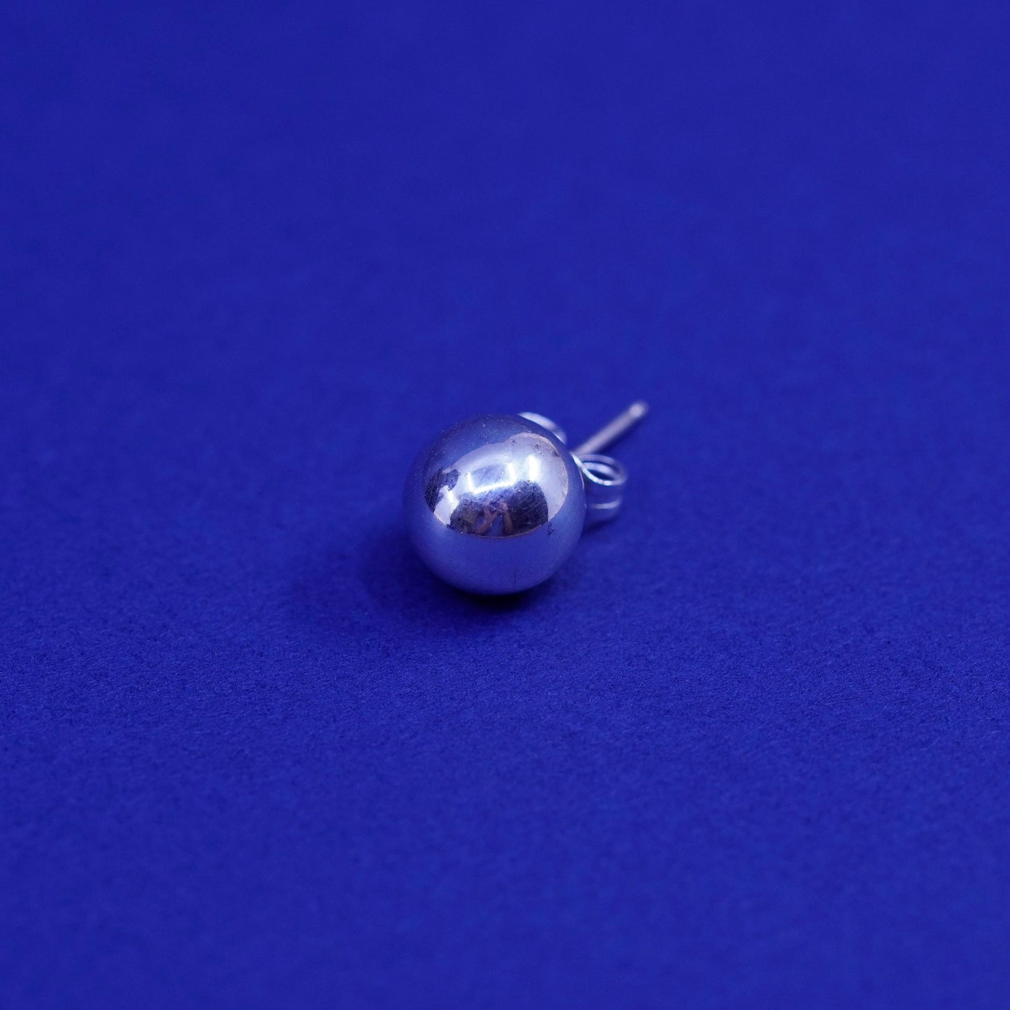 10mm Vintage Sterling 925 silver handmade earrings, 925 studs