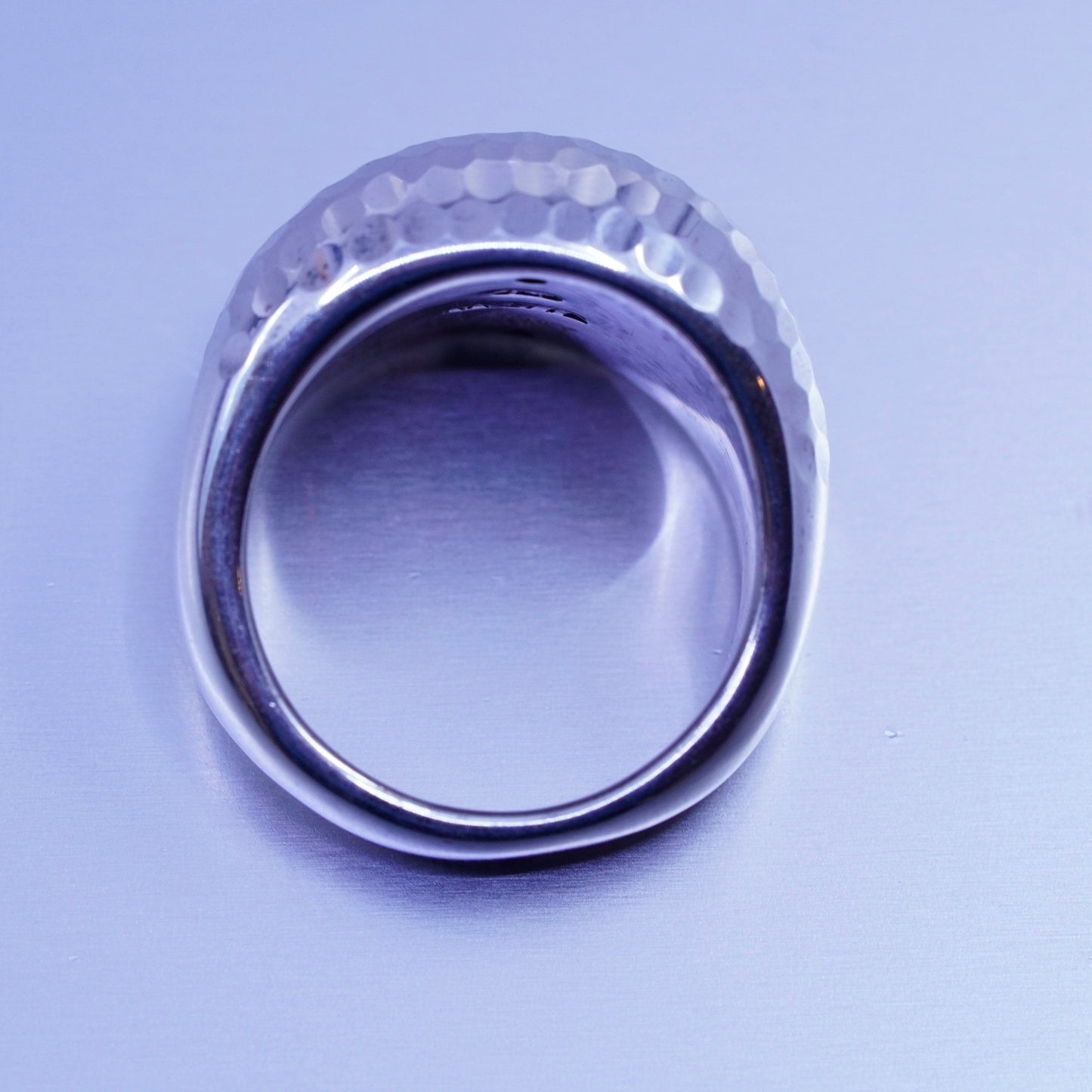 Size 8.25, vintage Italy Sterling 925 silver ring, hammered band