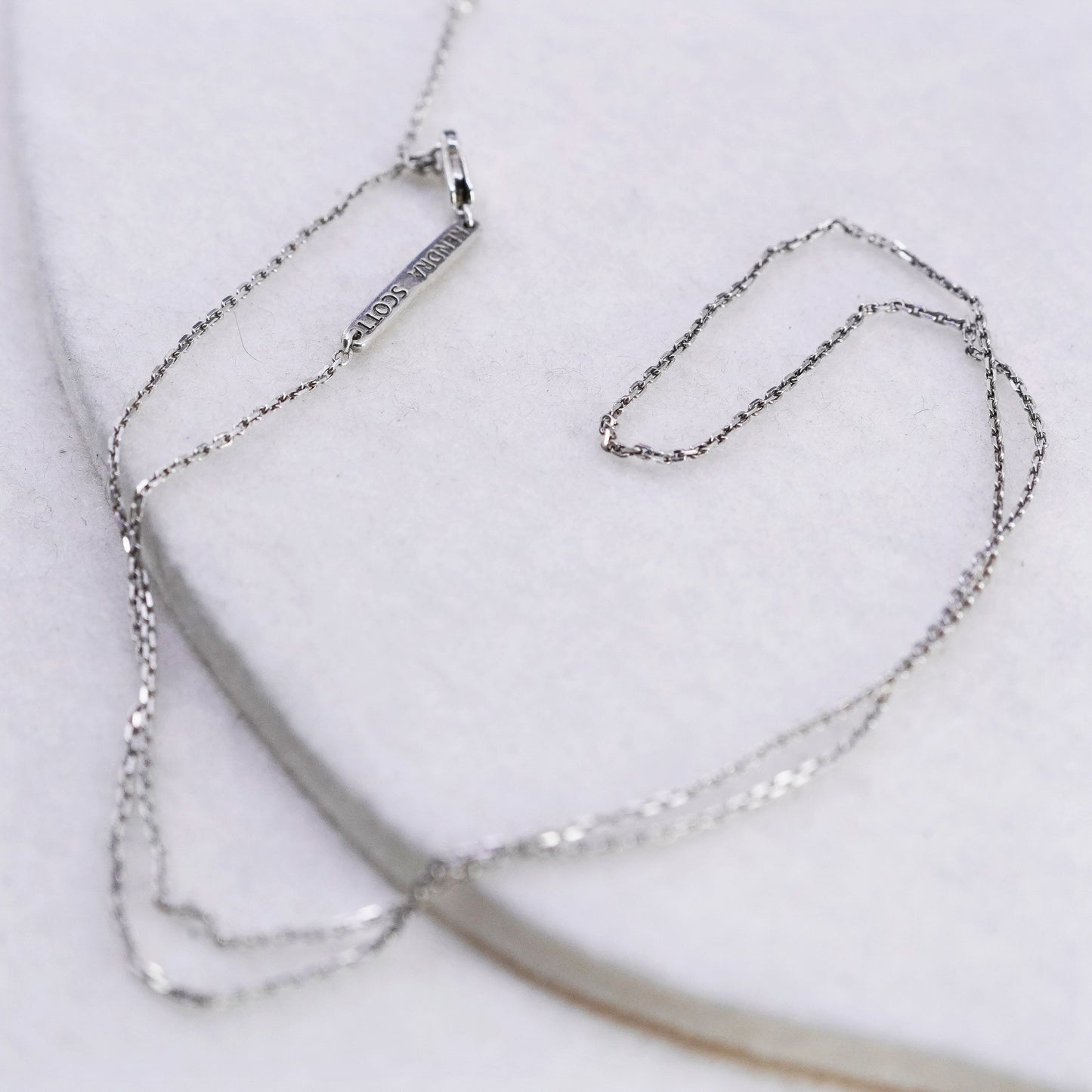 18+2” 1mm, vintage kendra scott Sterling 925 silver circle chain necklace