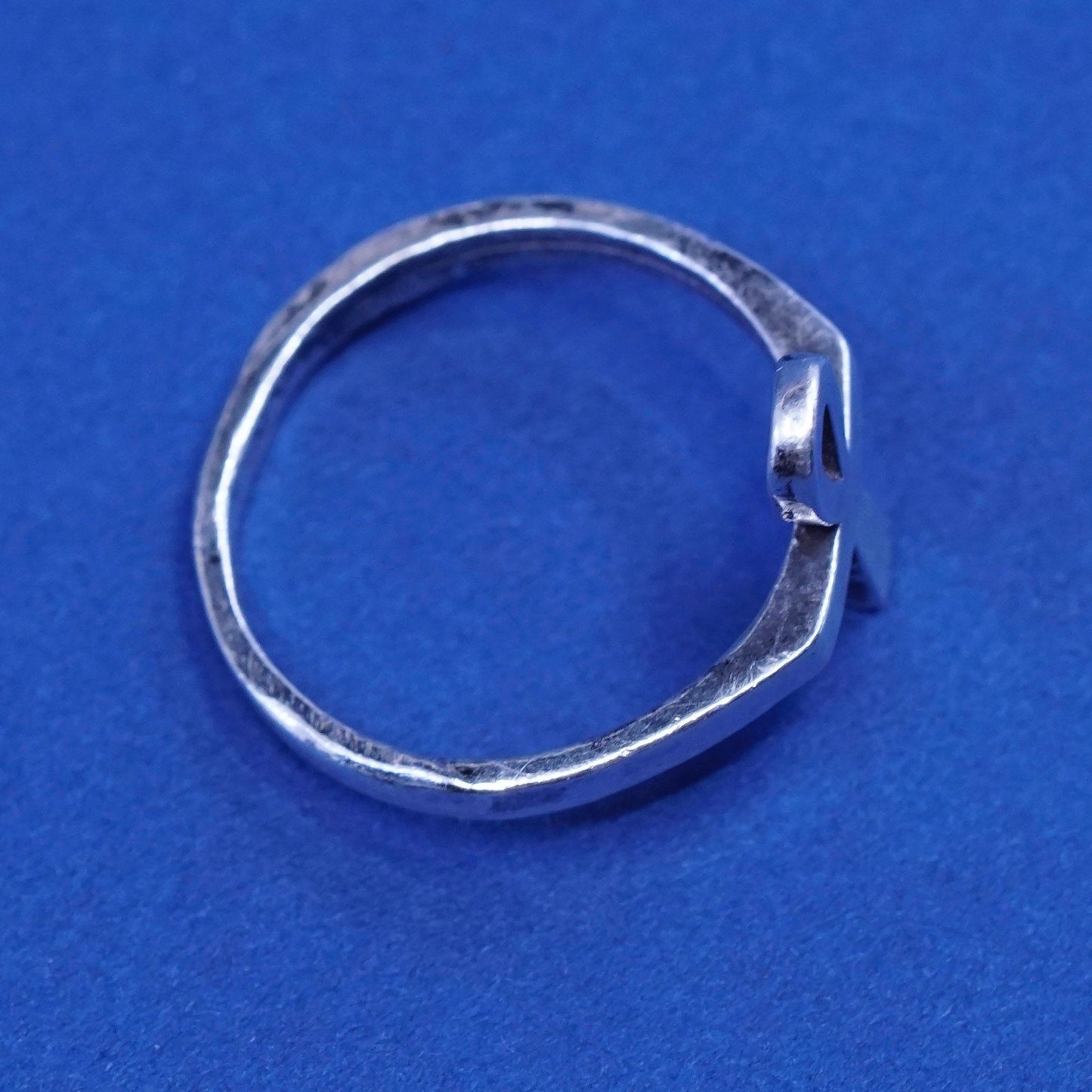 Size 6.5, sterling silver handmade ring, 925 Egyptian style ankh band