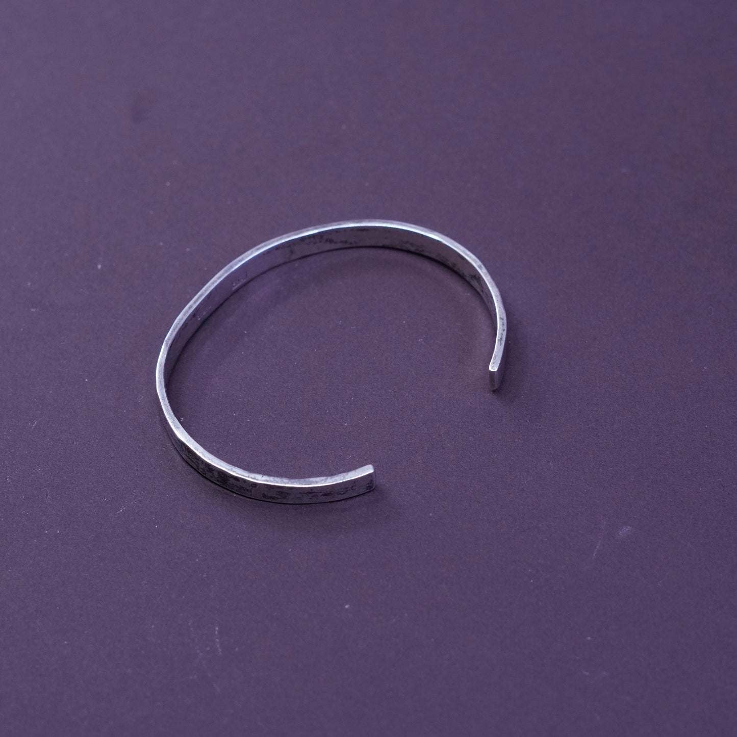 6.75”, Native American RCJ Sterling silver bracelet, 925 hammered texture cuff
