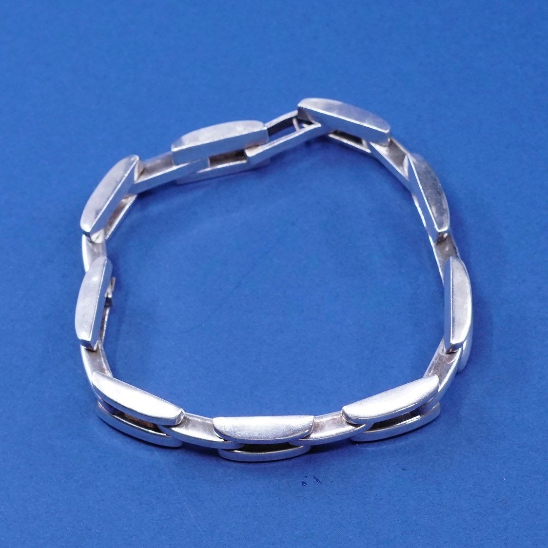 7.5”, 11mm, vtg Sterling silver handmade bracelet, 925 bold chain