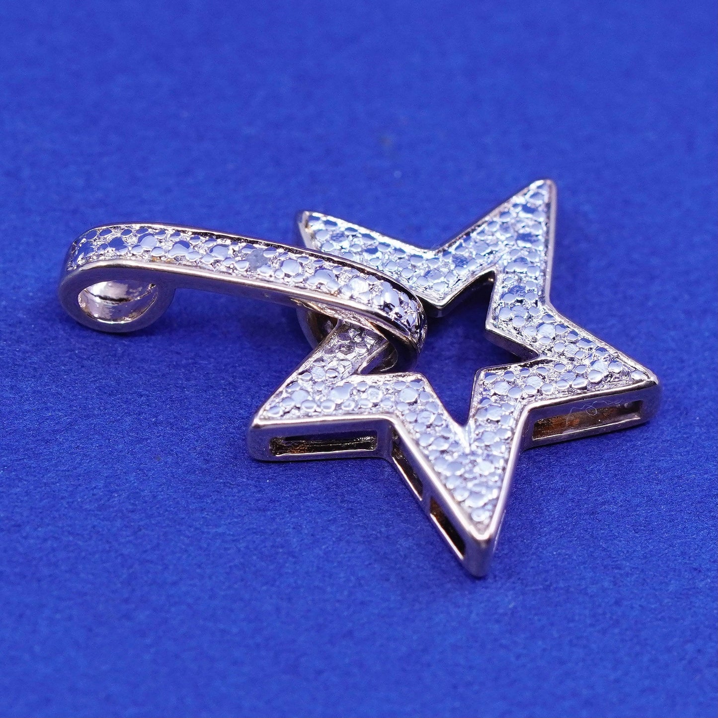 Vintage vermeil gold filled Sterling 925 silver star with diamond