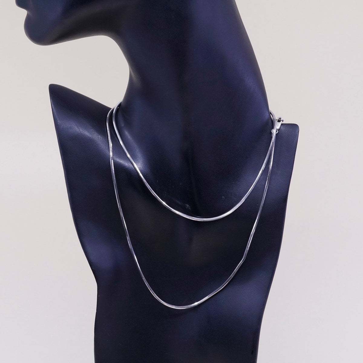 30”, 2mm, Vintage sterling silver Italy 925 square snake chain, necklace