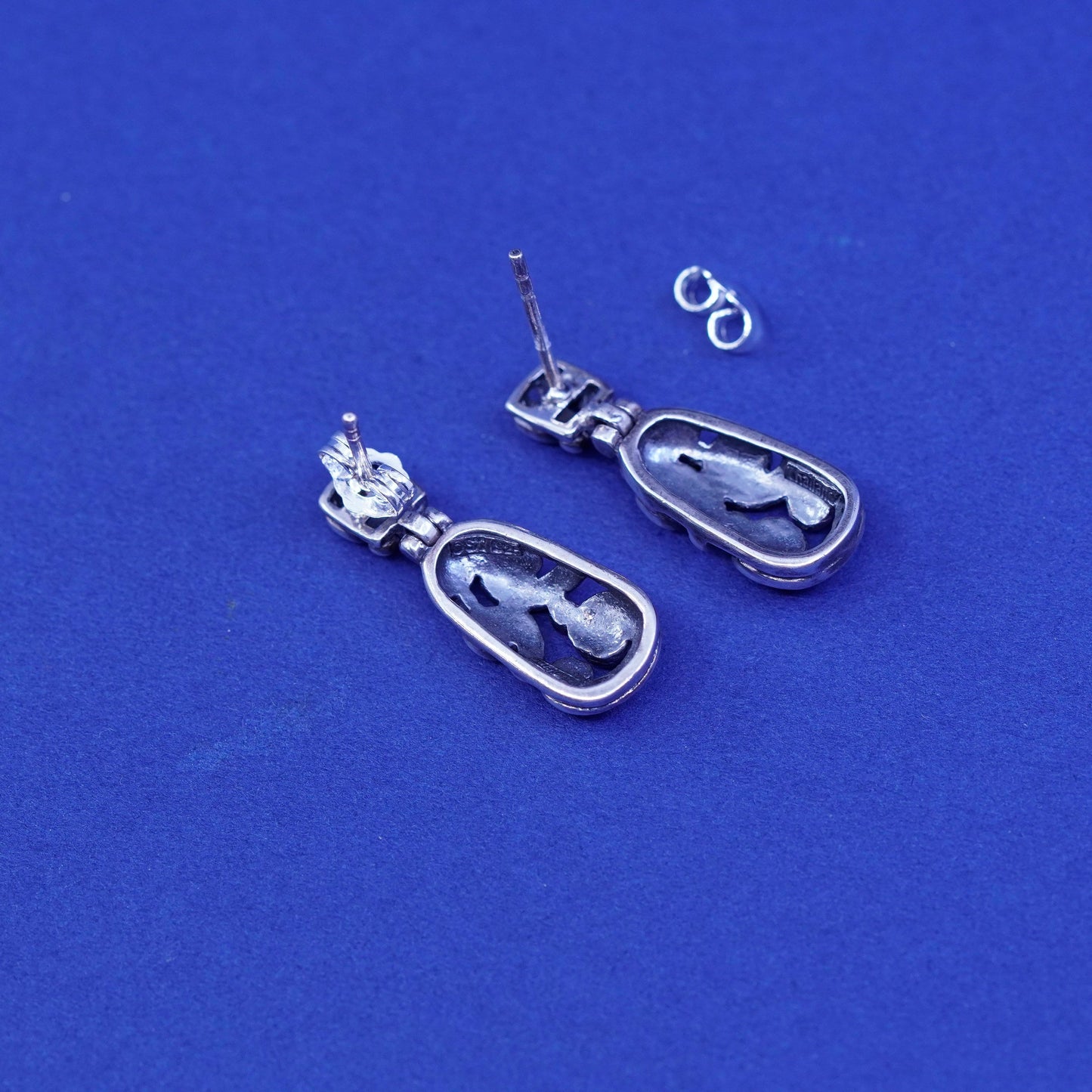 Vintage Sterling silver handmade earrings, 925 teardrop with filigree