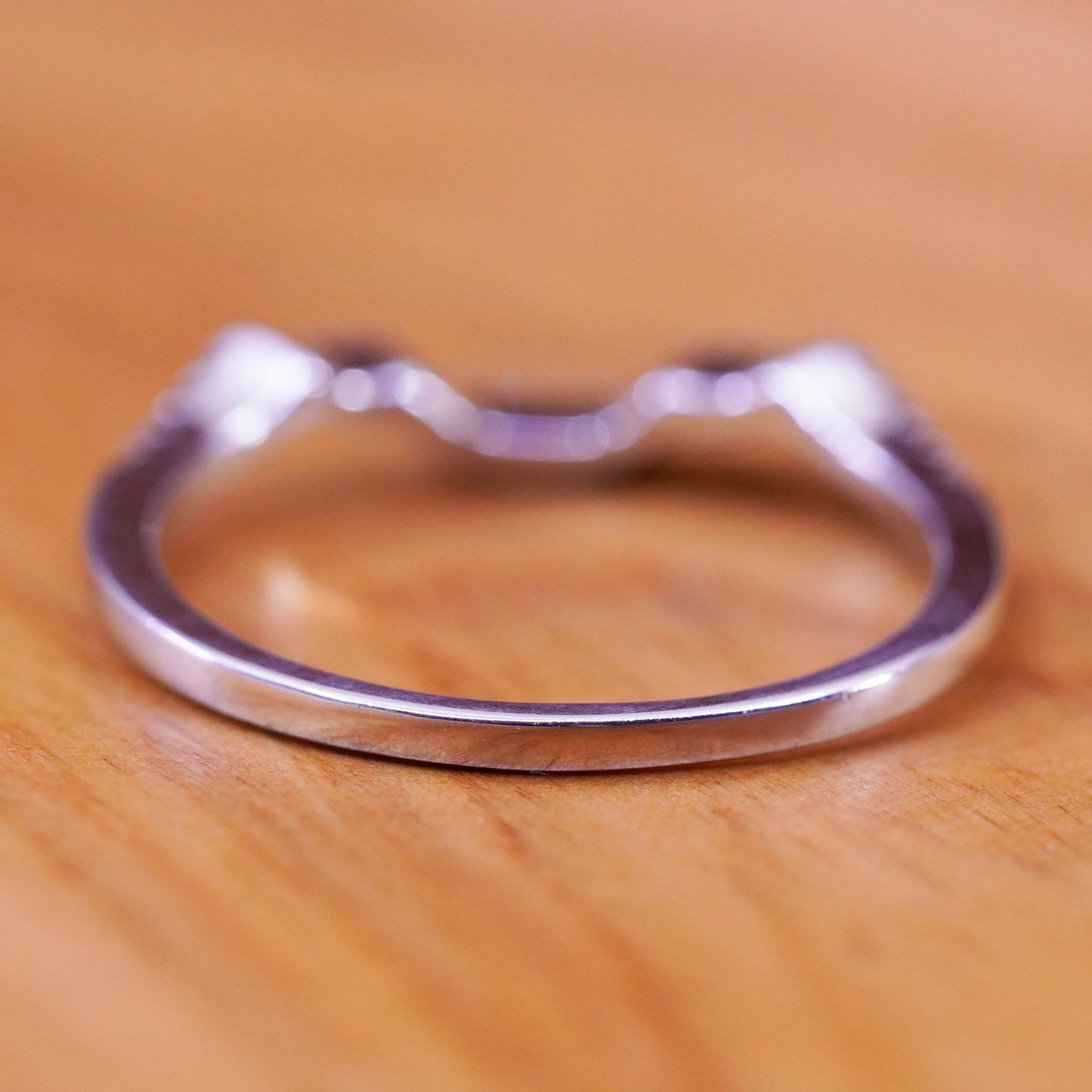 Size 9.5, vintage Sterling silver handmade ring, 925 stackable band with cz