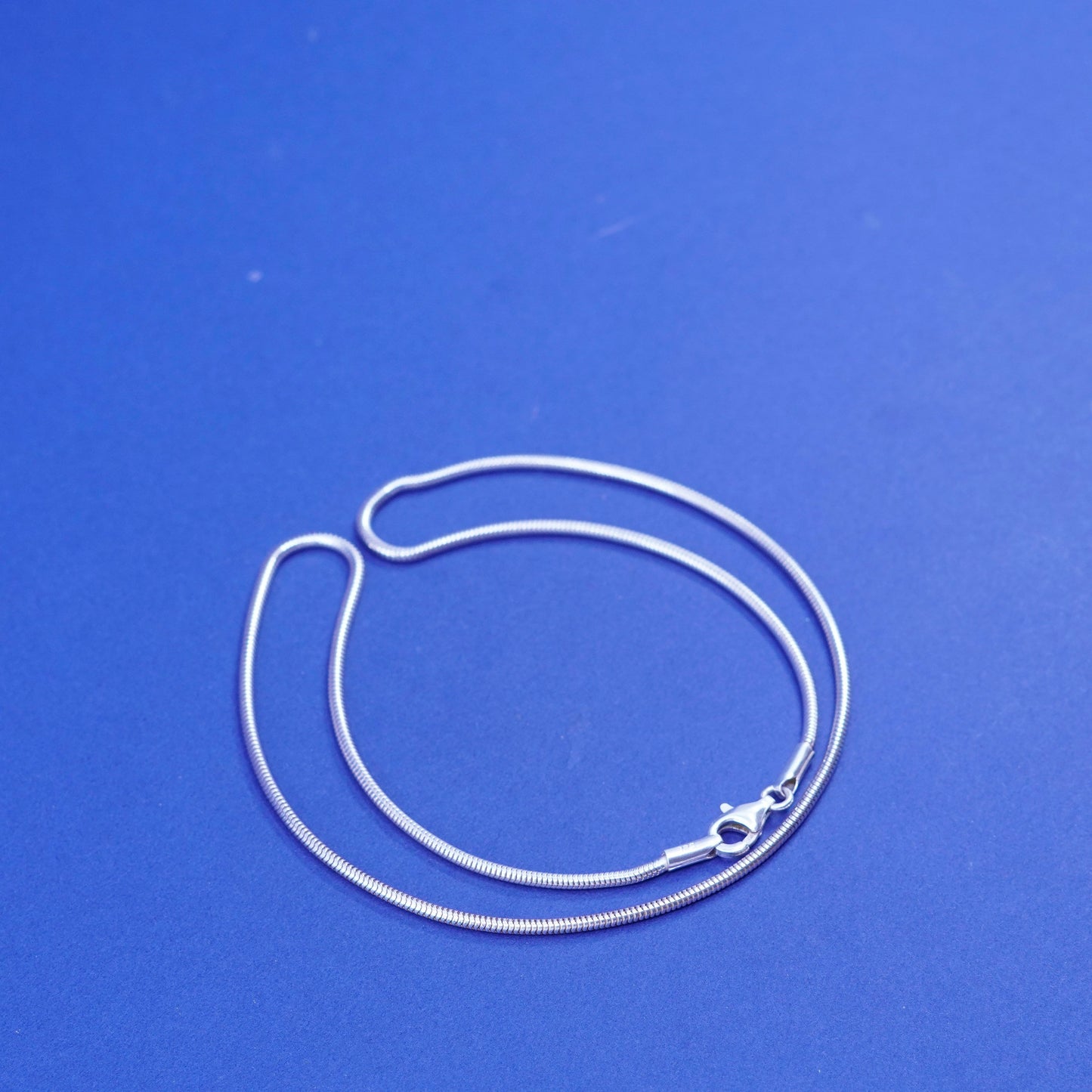 18”, 1.6mm, vintage Italy Sterling silver handmade necklace, 925 snake chain