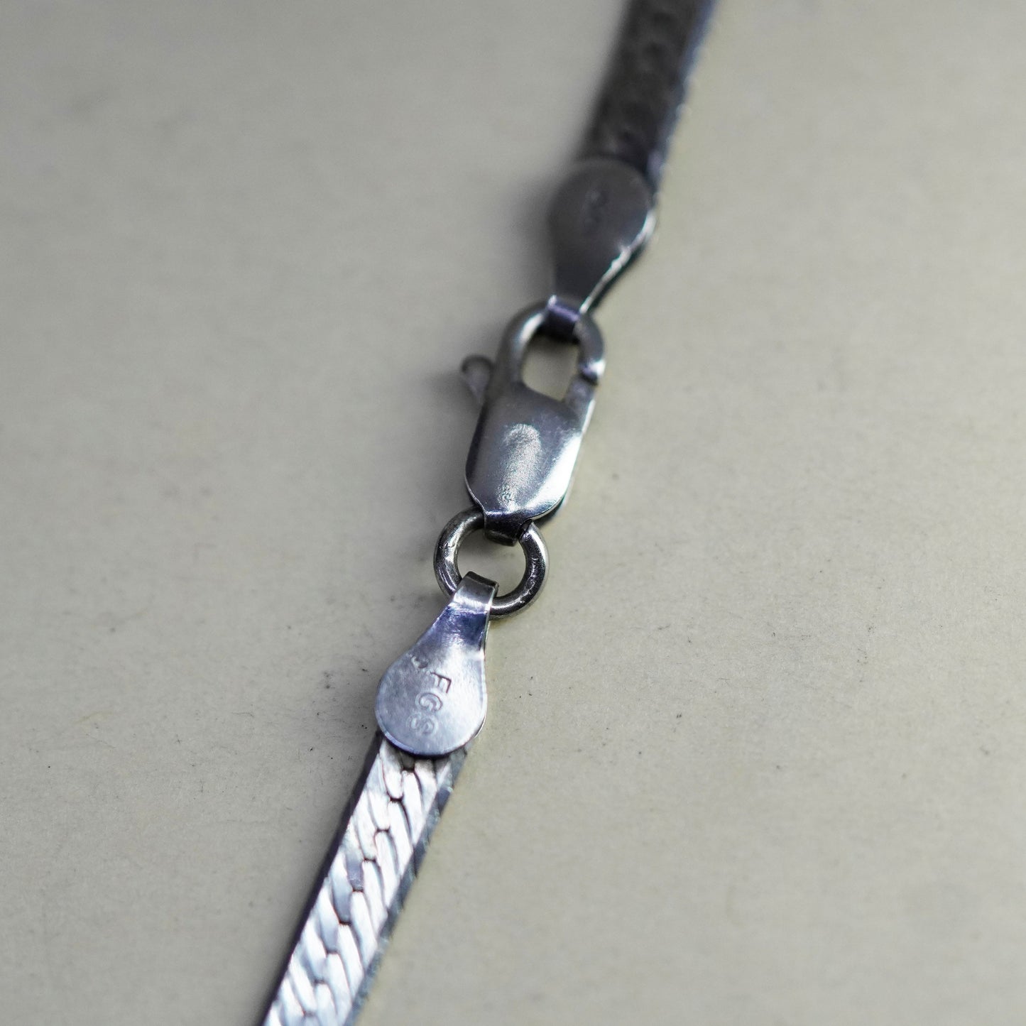 30” 4mm, Vintage Italy sterling silver necklace, bold 925 herringbone chain