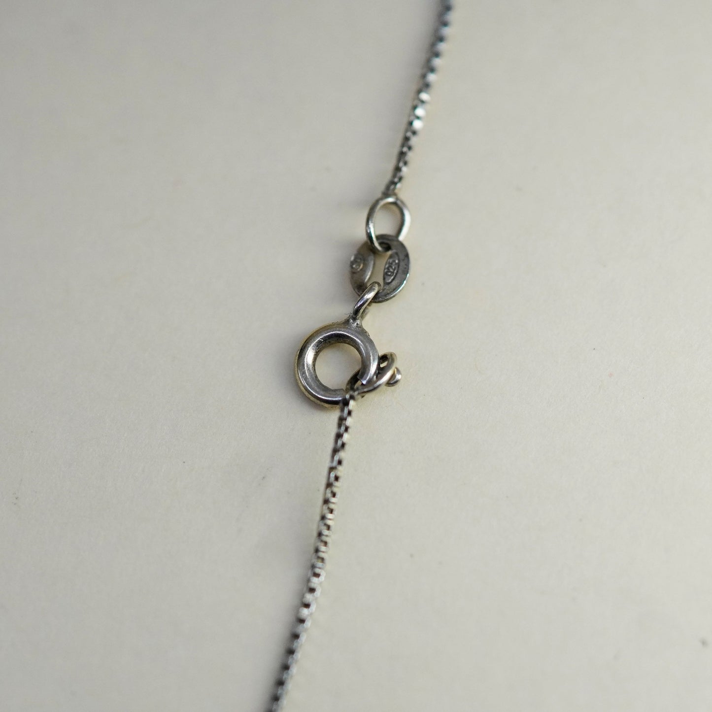26”, 1mm, Vintage Italian sterling 925 silver box chain, necklace
