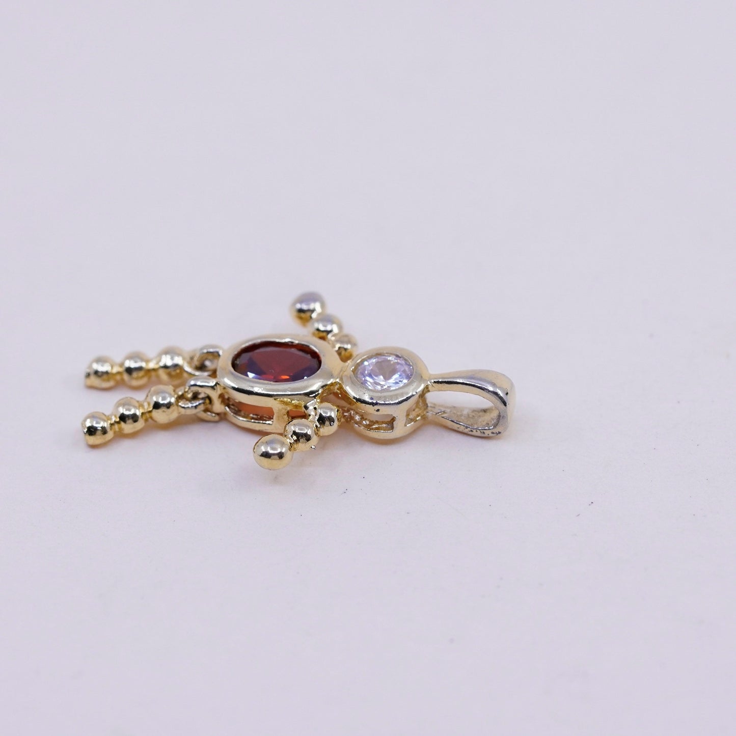 vermeil gold filled sterling 925 silver birthstone pendant ruby boy charm
