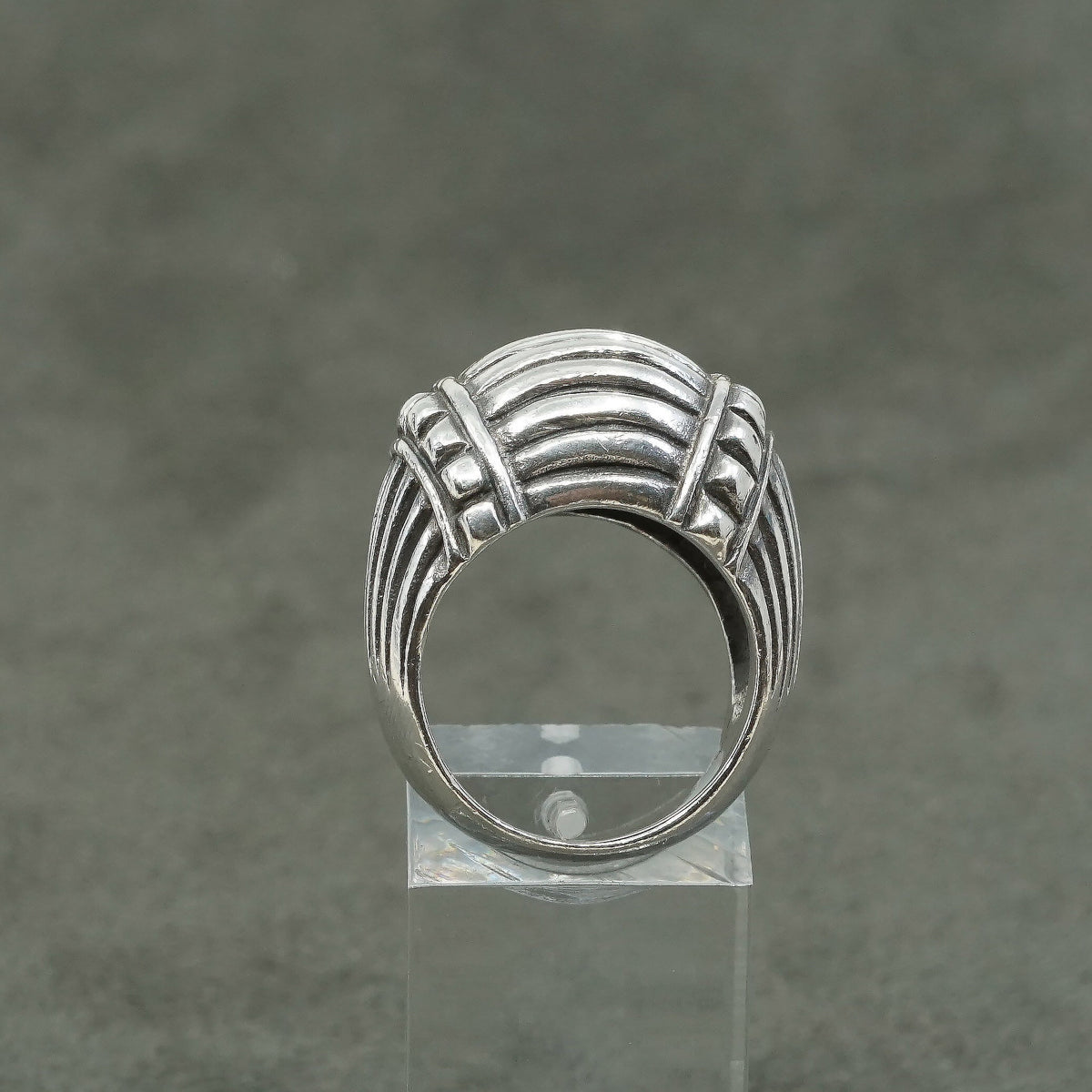 sz 7, vtg hammered sterling silver ring. 925 handmade statement ring
