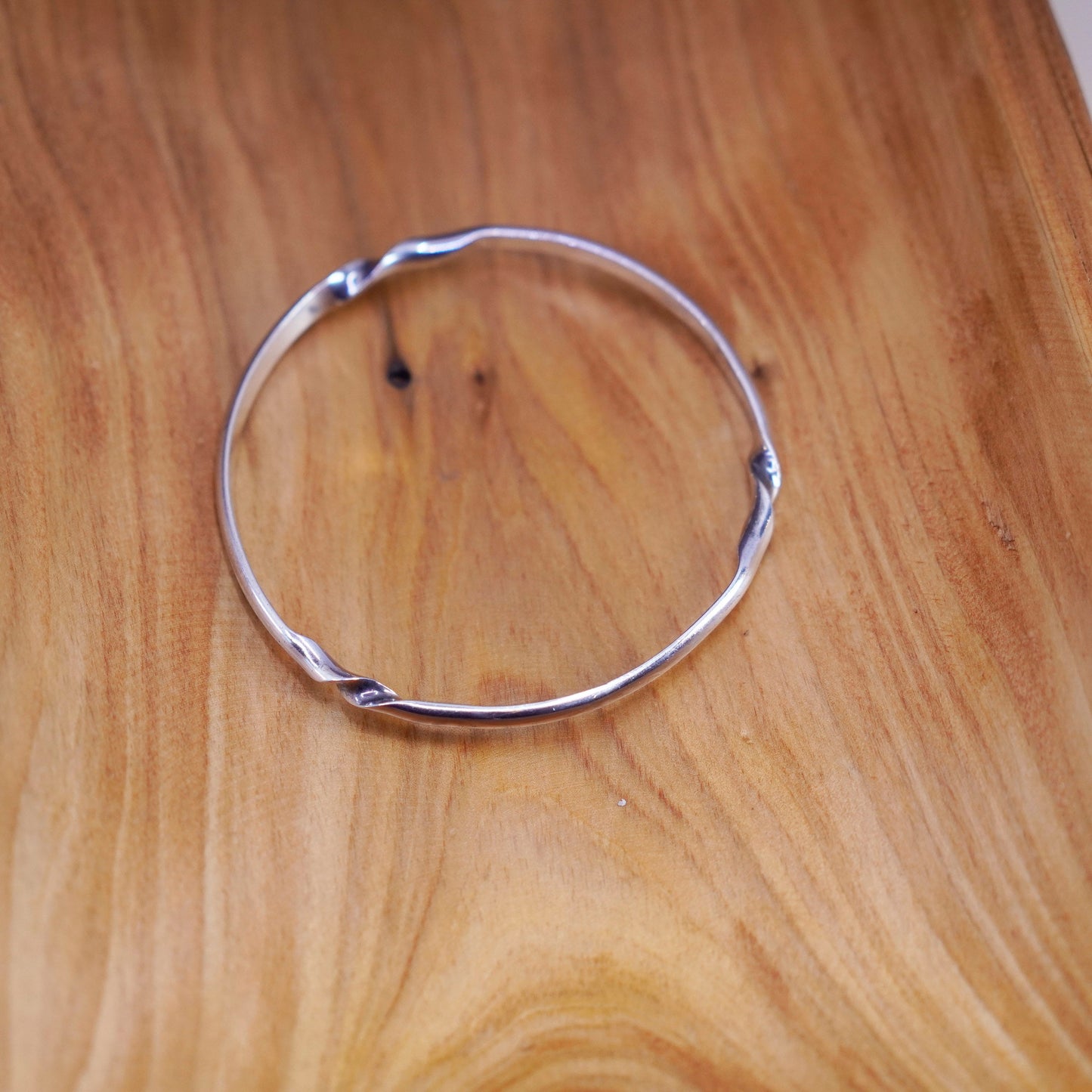 8”, Vintage southwestern Sterling silver handmade bracelet, twisted 925 bangle