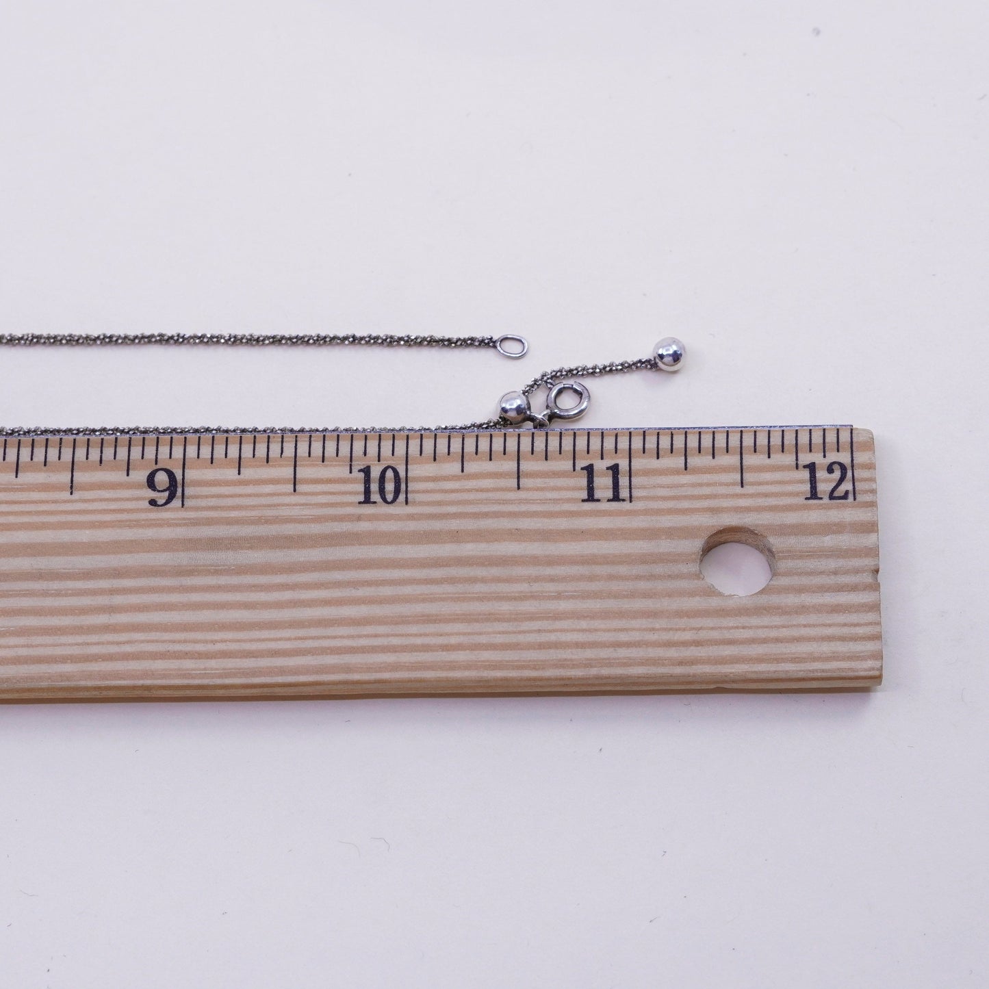 Size adjustable, 21”, CHAM sterling silver Italy 925 twisted chain, necklace