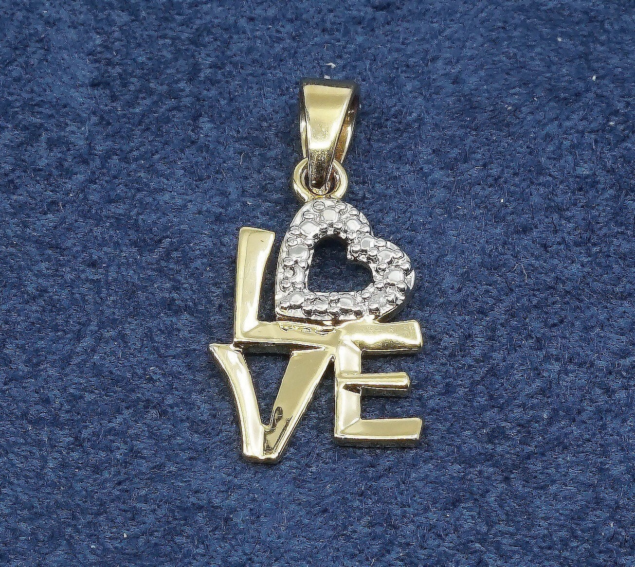 vtg gold over Sterling silver handmade pendant, 925 heart, love, stamped 925