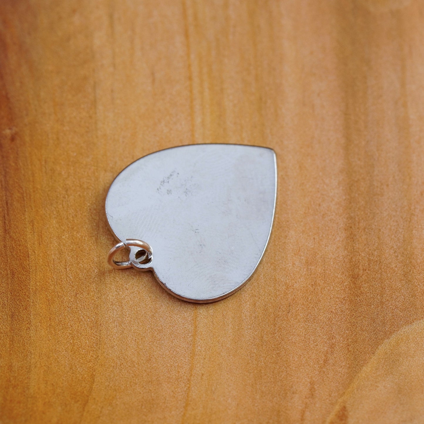 Vintage Sterling silver handmade pendant, 925 heart charm