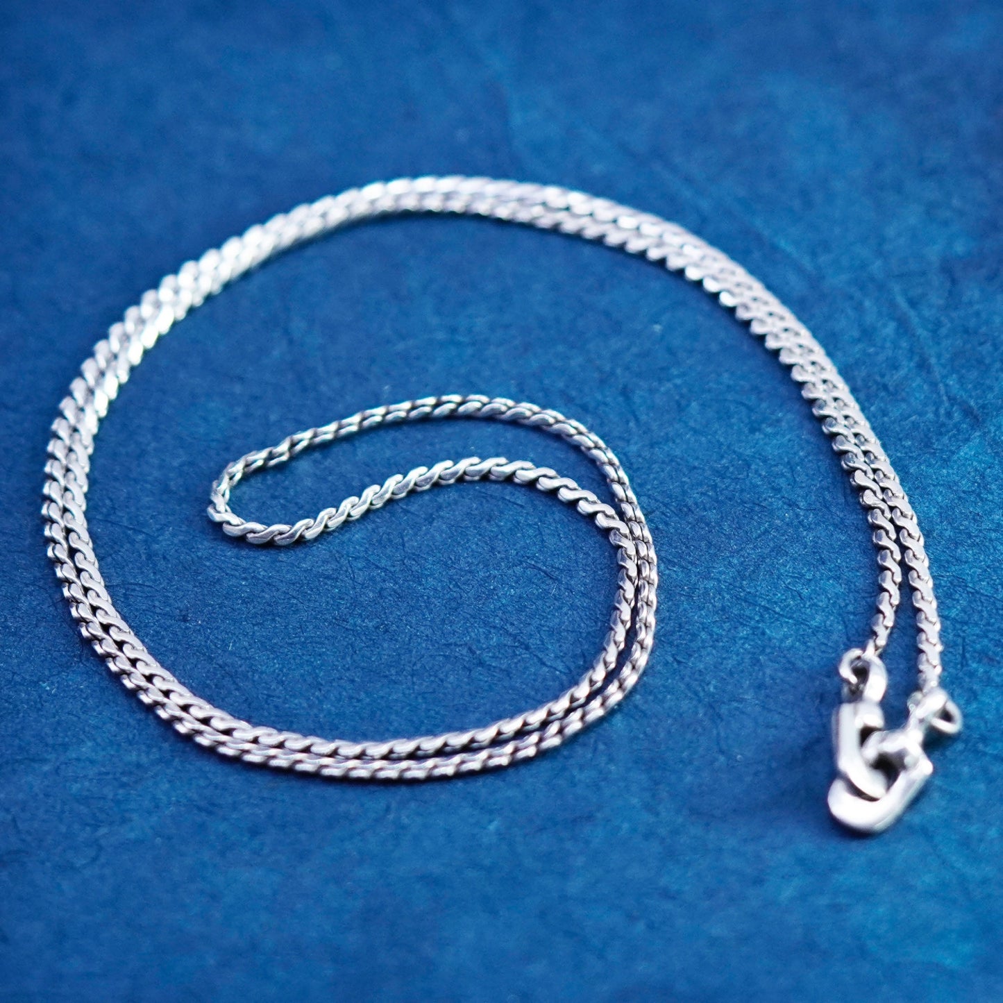 17”, 1mm, vintage Sterling silver handmade necklace, 925 snake chain