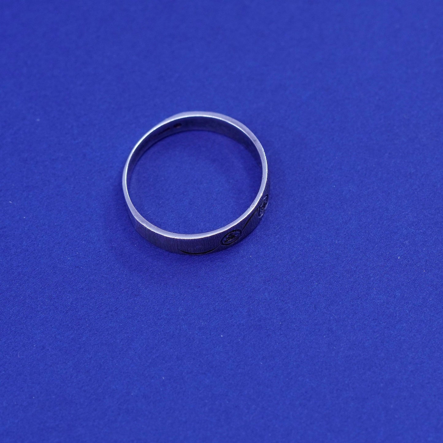 Size 10, vintage Sterling silver handmade ring, 925 band with diamond