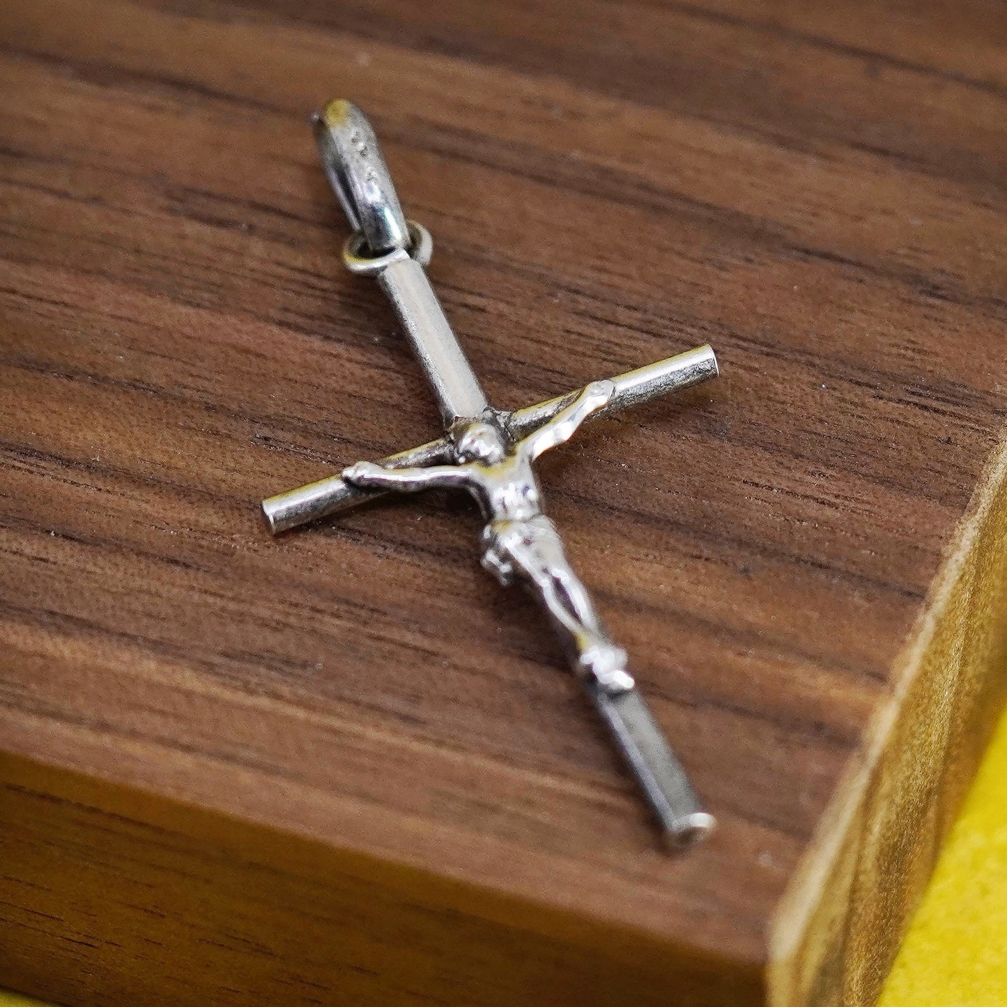 Vintage Sterling silver handmade pendant, 925 cross with Jesus