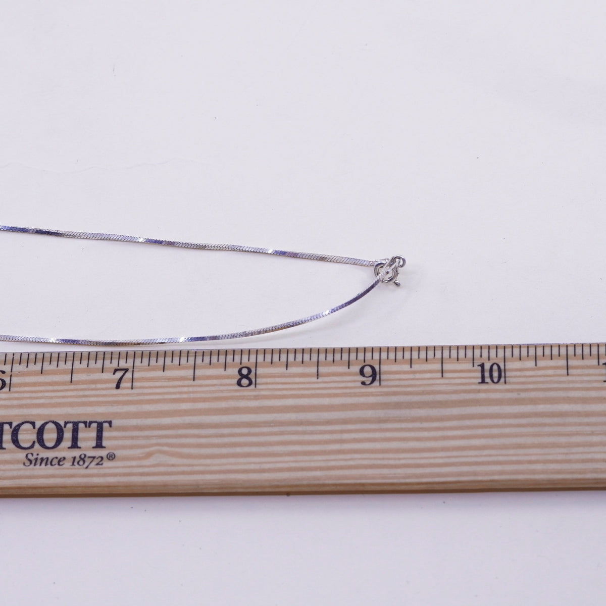 20”, 1mm, Vintage sterling silver square snake chain, Italy 925 necklace
