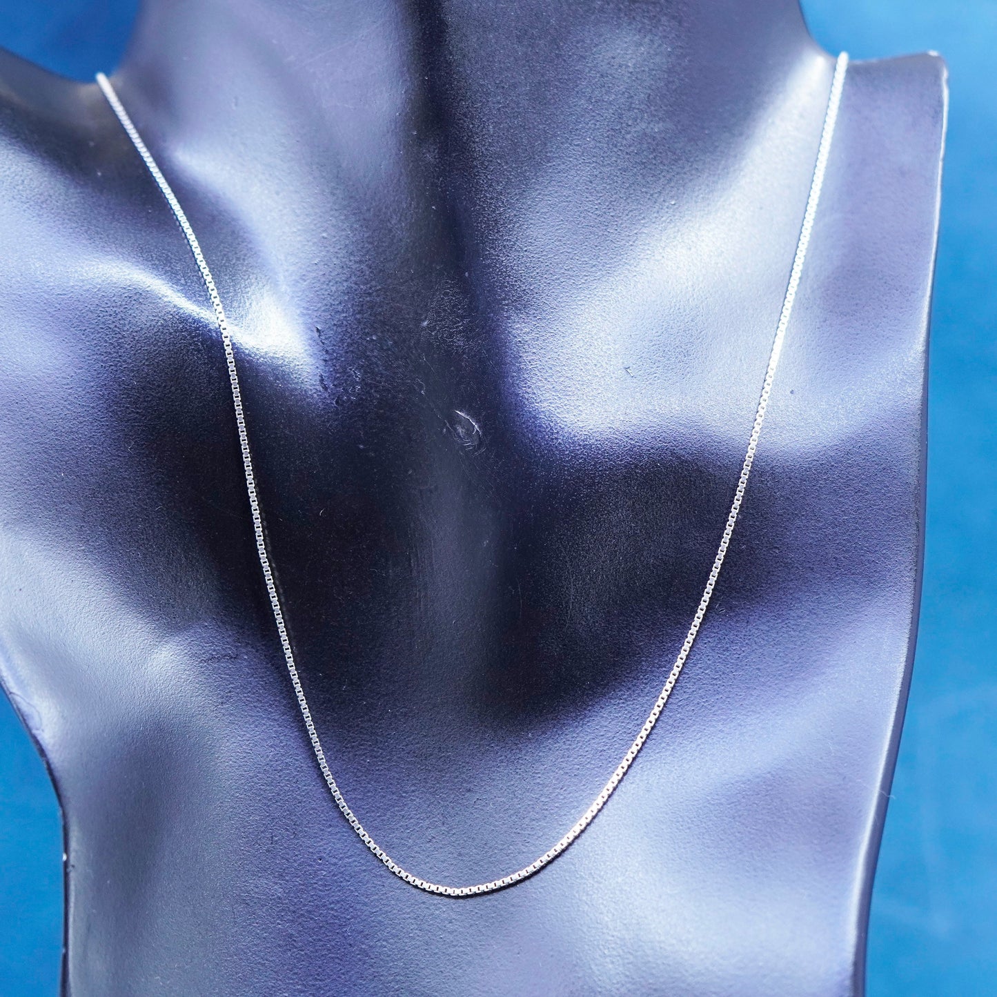 21”, 1mm, vintage Sterling silver necklace, 925 box chain