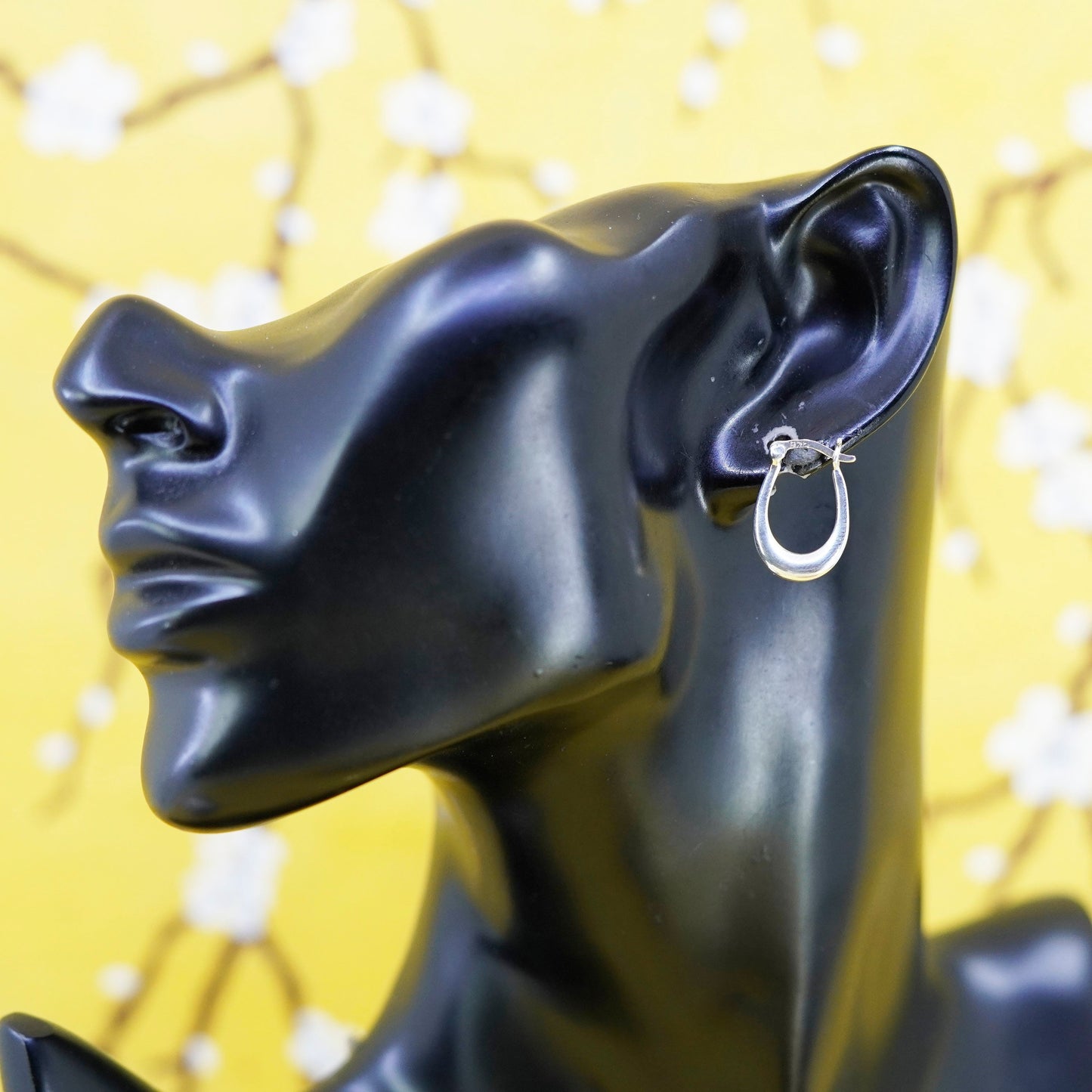 0.75”, vintage Sterling silver handmade earrings, 925 hoops