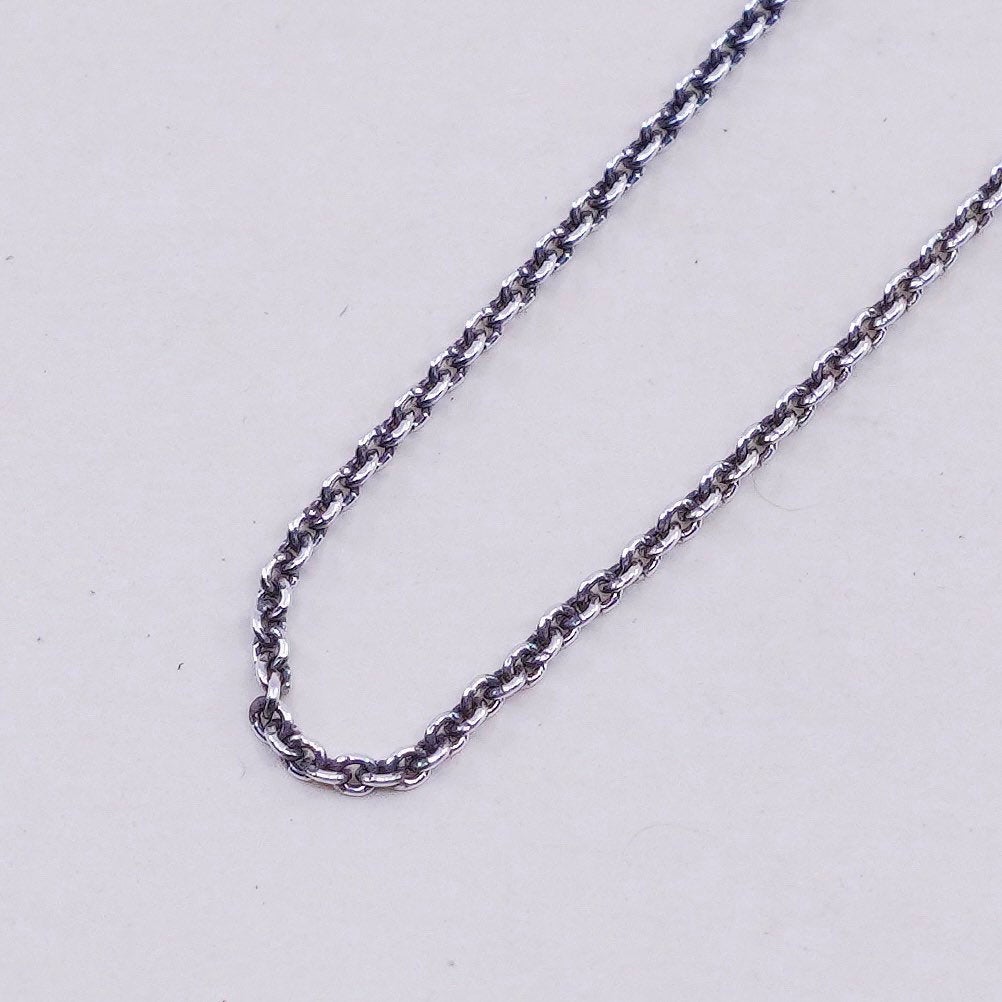 Adjustable 18”, vtg Stella dot Sterling silver Italy 925 circle chain, necklace