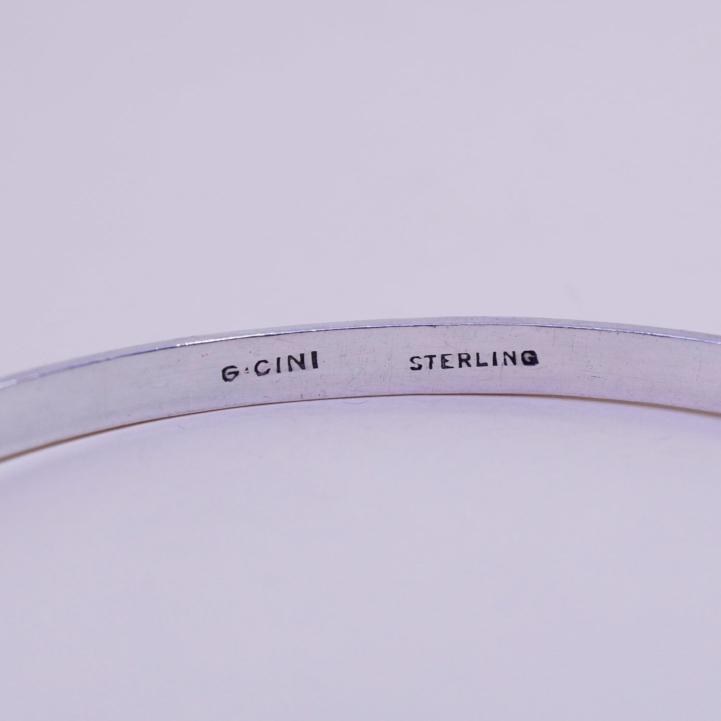 8”, Guglielmo Cini sterling silver handmade 925 bracelet, textured bangle