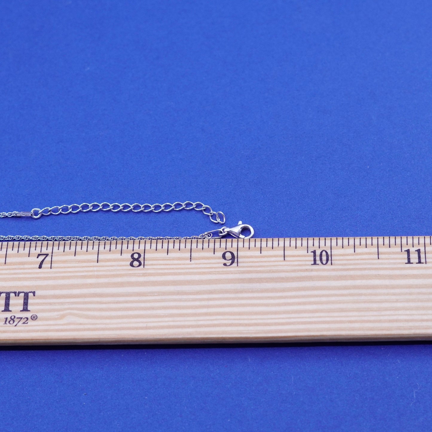 16+2”, 1mm, vintage Sterling silver handmade necklace, 925 rope chain