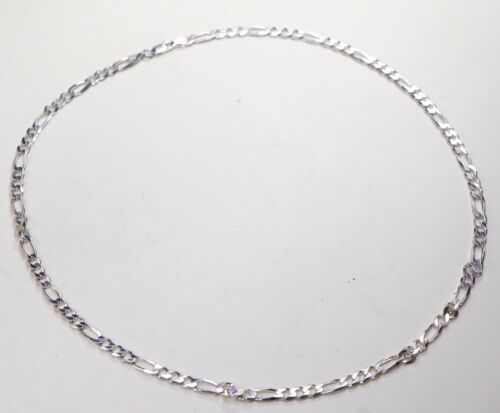 24” 7mm, Vtg 925 Sterling Silver Figaro chain necklace, Stamped 925 Italy OTC