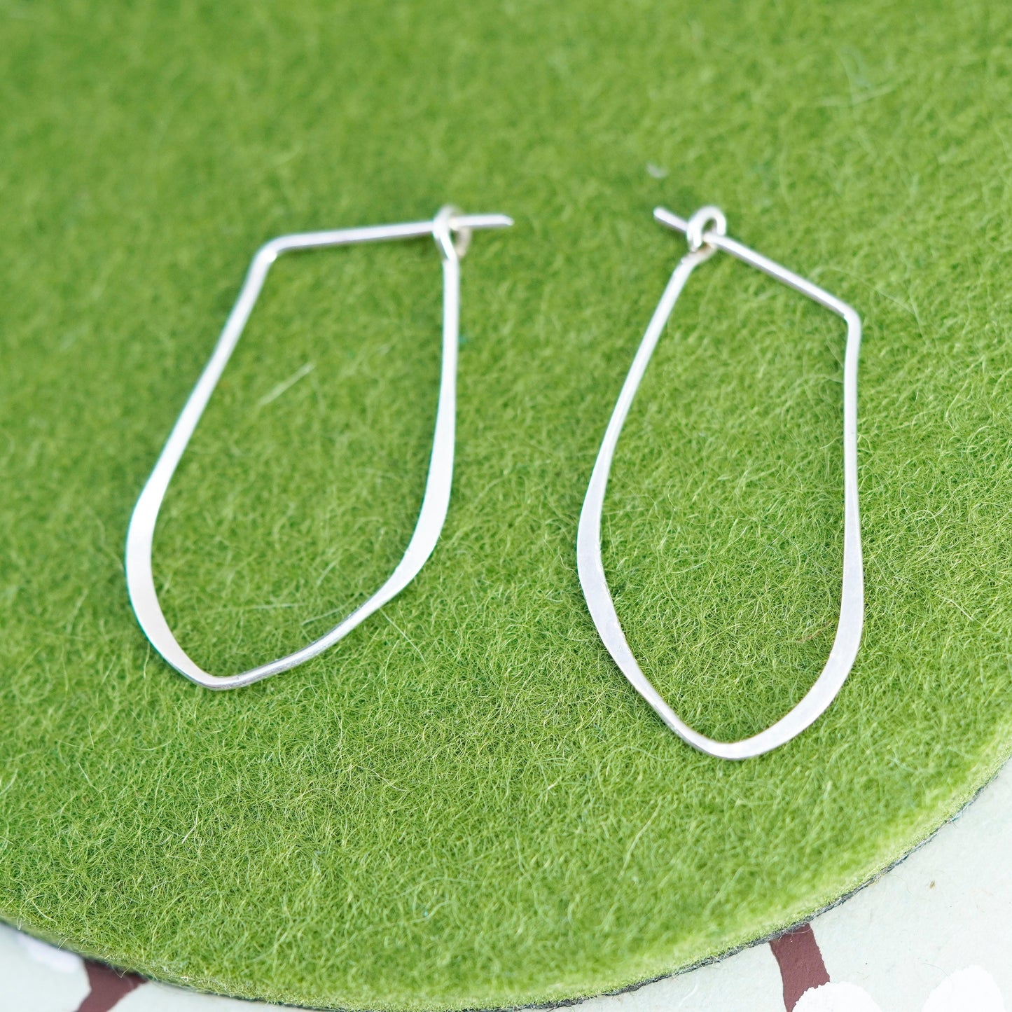 1.25”, sterling silver loop earrings, fashion minimalist primitive hoops