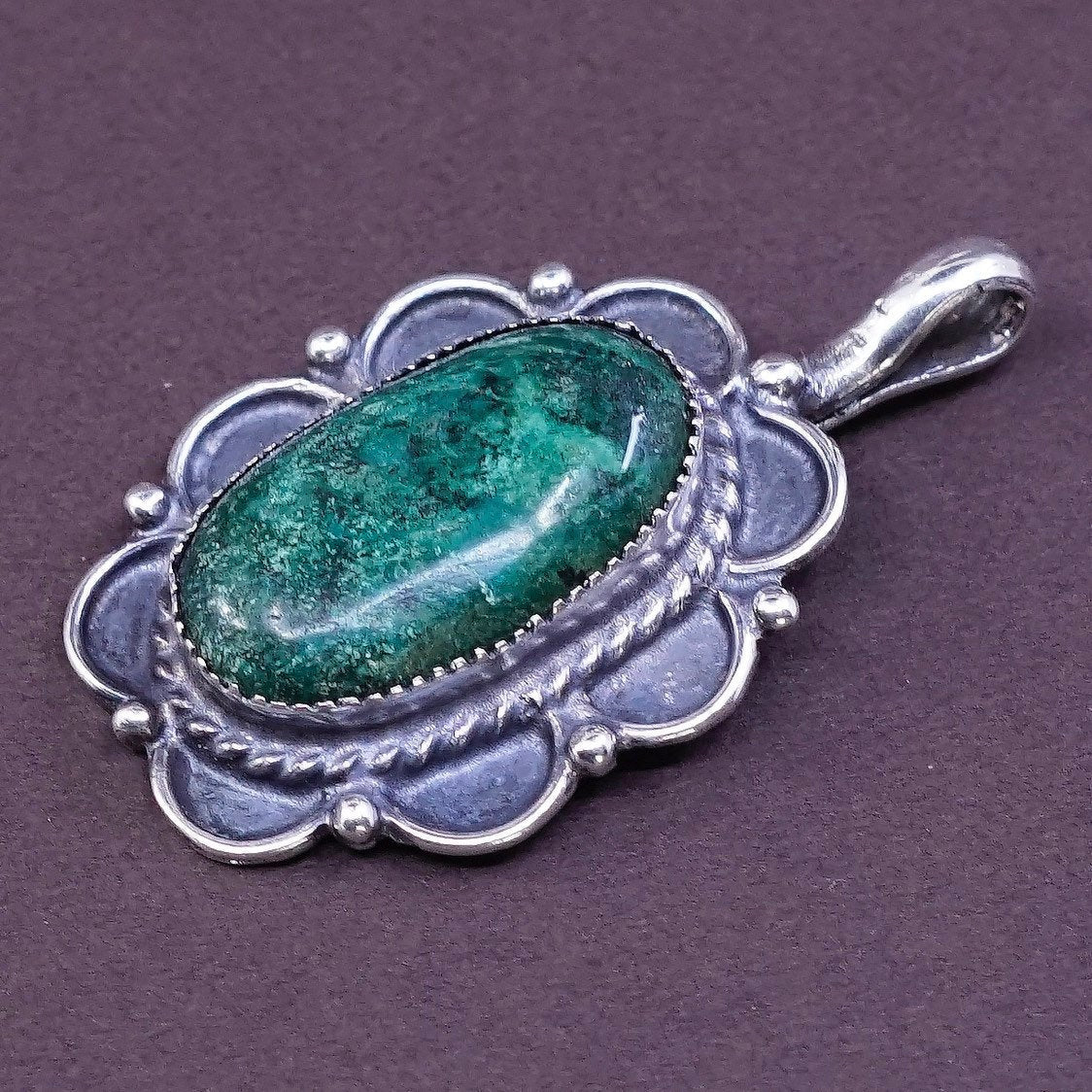 VTG Native American Sterling silver pendant, Navajo jewelry, 925 w/ turquoise