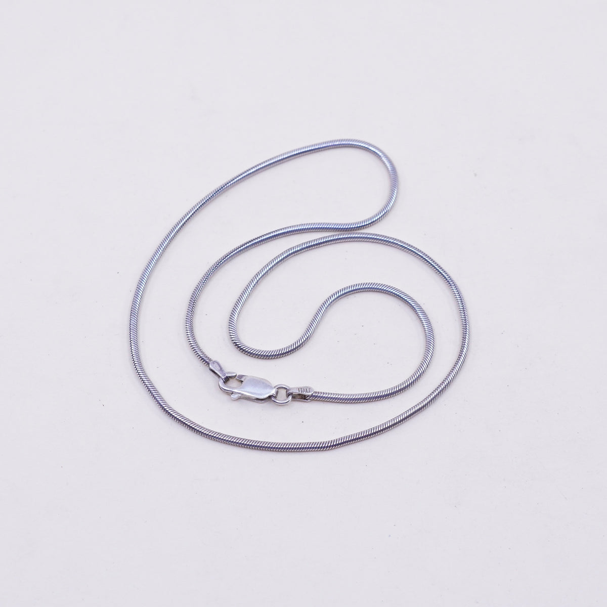 17”, 2mm, Vintage sterling silver snake chain, fine Italy 925 chain