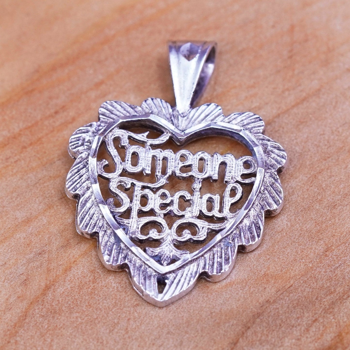 Vintage Sterling silver handmade pendant, 925 heart “someone special”