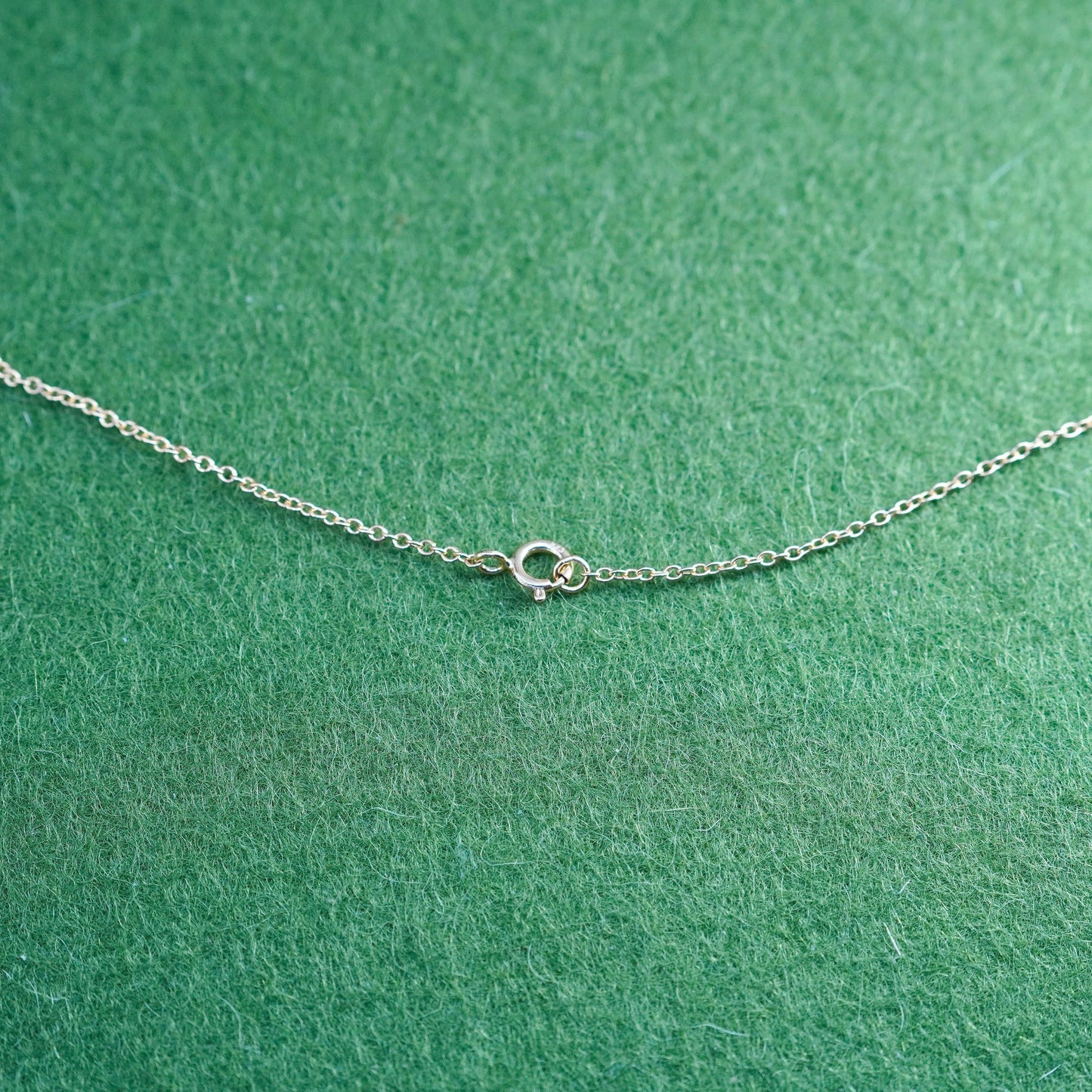 18”, vintage vermeil gold circle sterling 925 silver necklace feather pendant