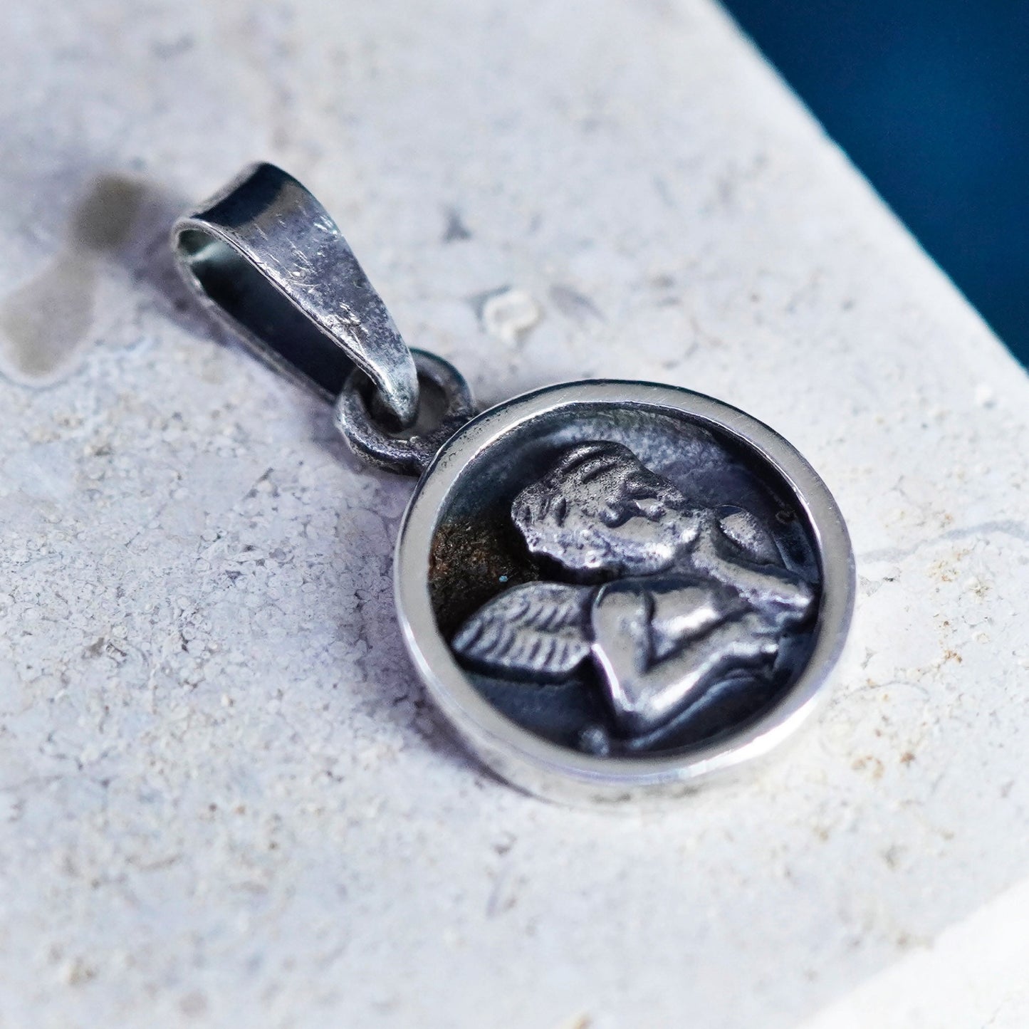 Vintage handmade Angel Sterling 925 silver charm pendant