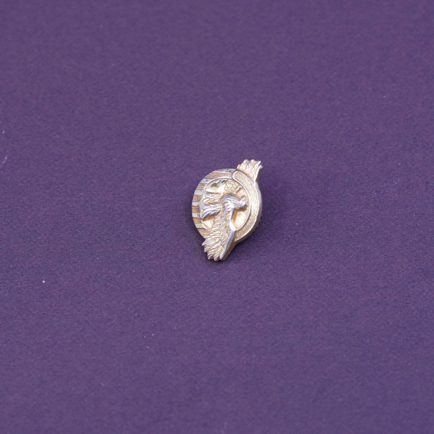 Vintage vermeil gold over sterling 925 silver eagle brooch pin