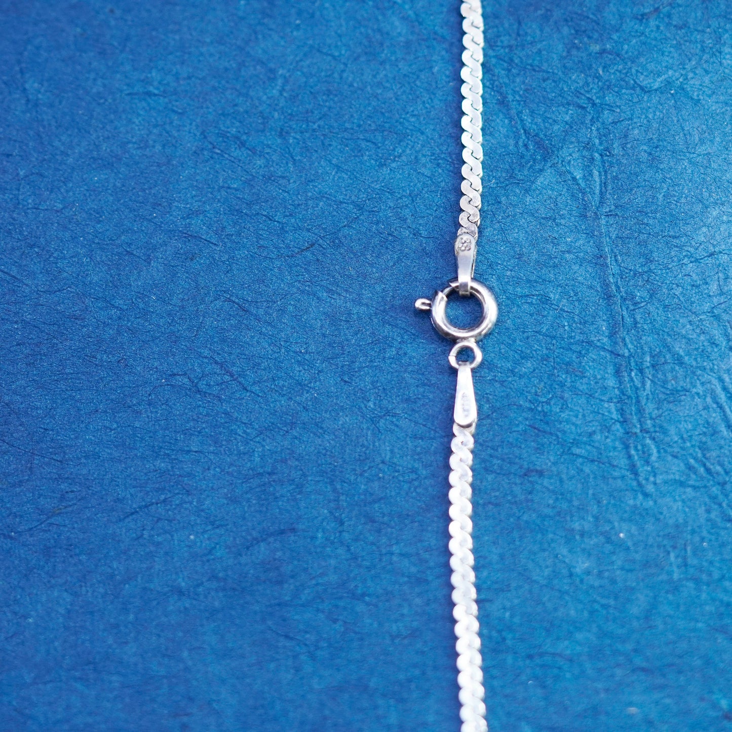 18”, 1.6mm, vintage Sterling silver handmade necklace, 925 woven s link chain
