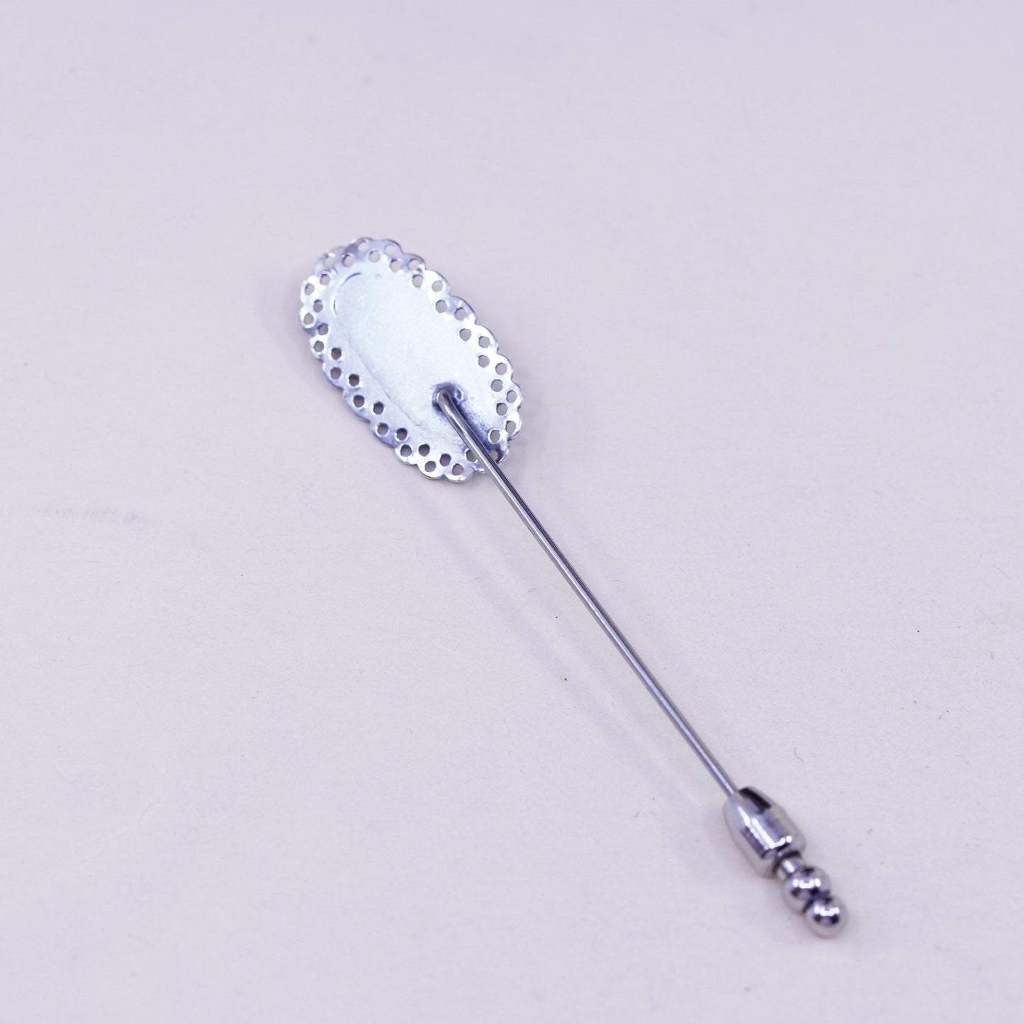 Vintage Sterling 925 silver handmade brooch, pin with blue turquoise