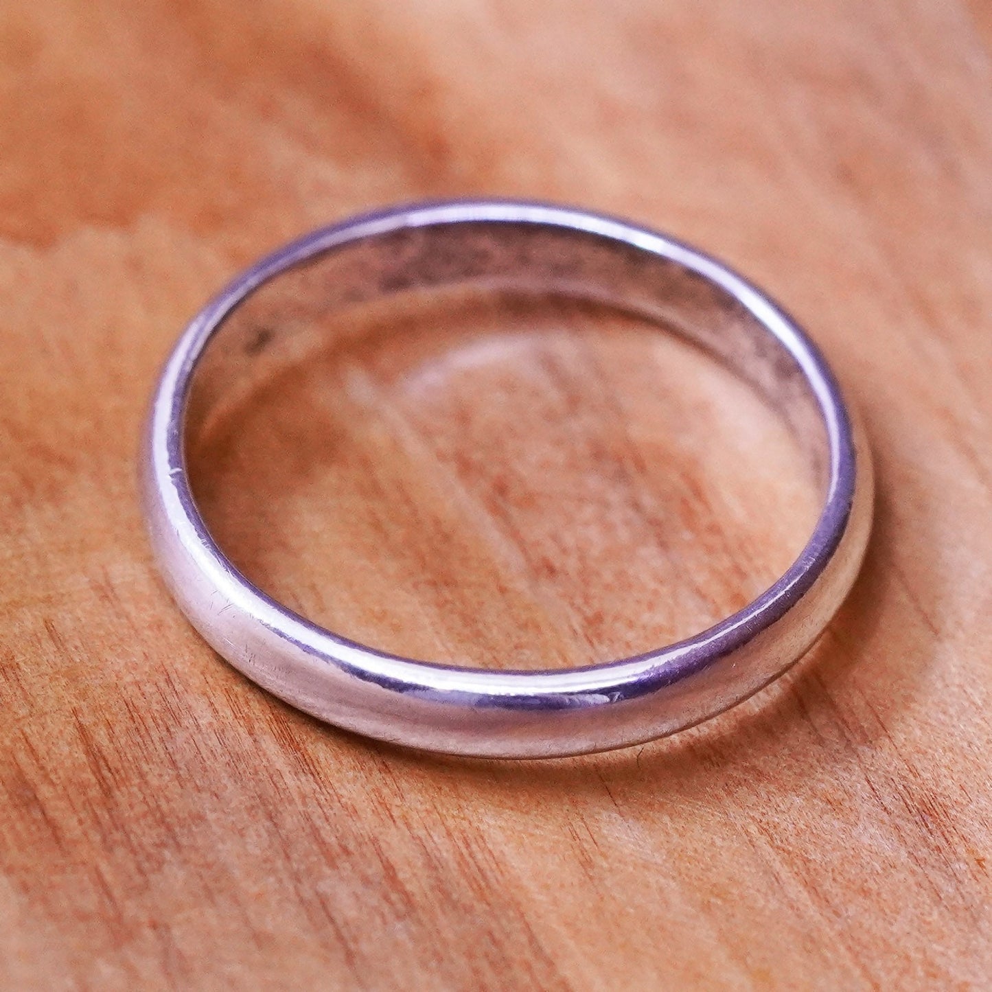 Size 5, vintage sterling silver handmade ring, 925 wedding band, Silver tested