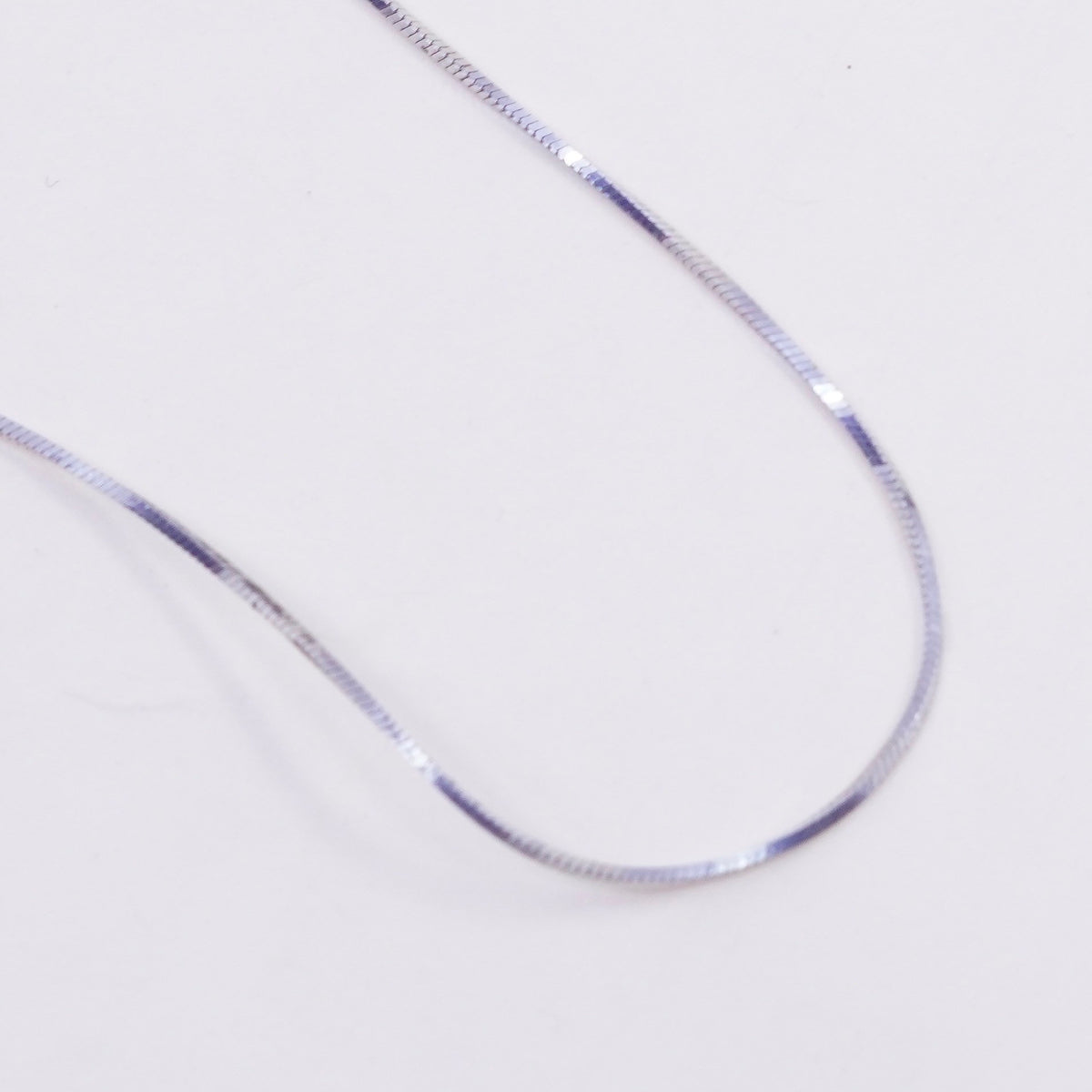 20”, 1mm, Vintage sterling silver square snake chain, Italy 925 necklace