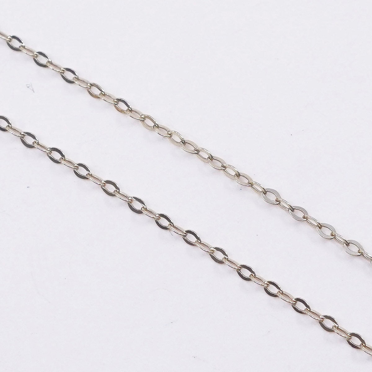18”, vtg vermeil gold over Sterling silver necklace, 925 flatten circle chain