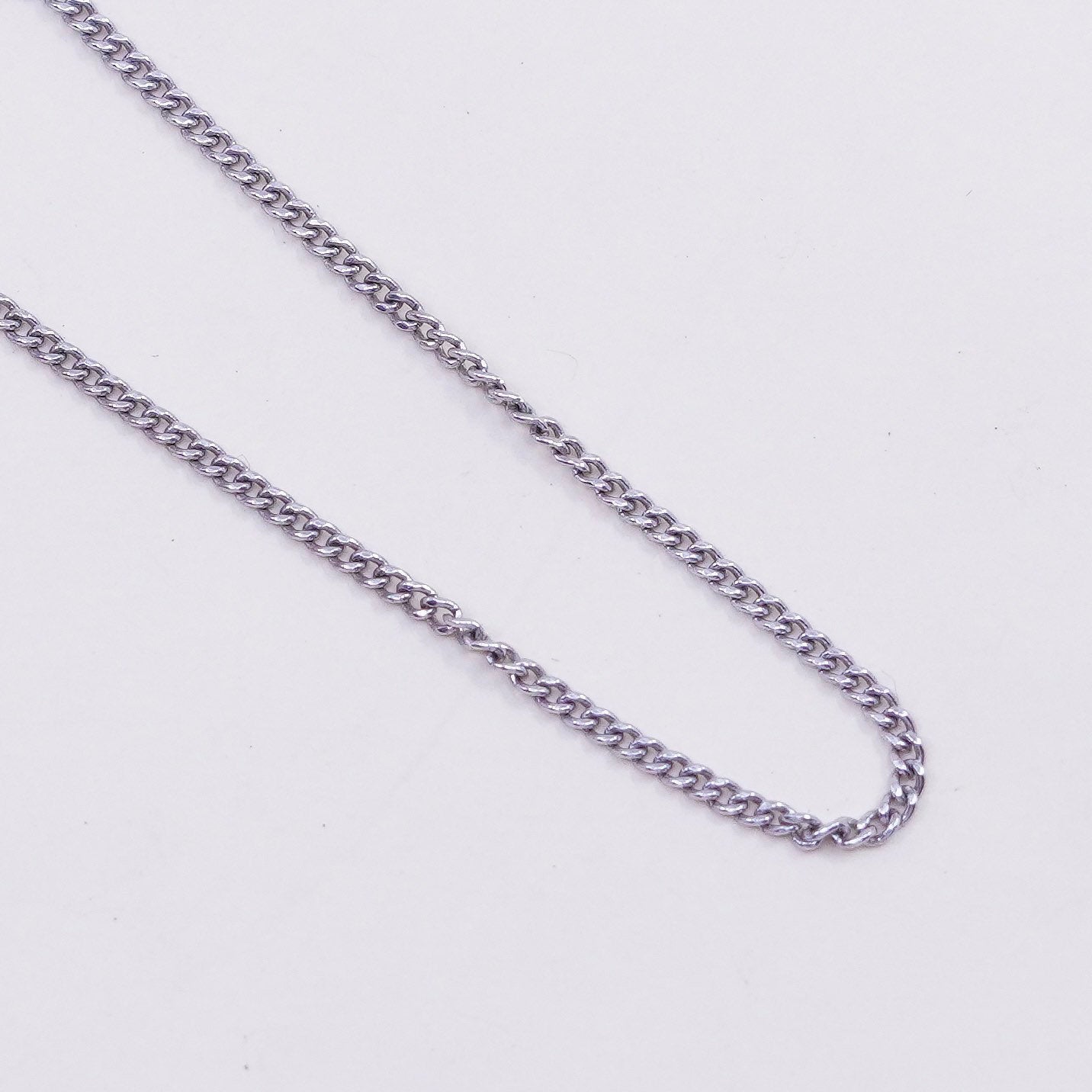 16” 1mm, vintage sterling silver necklace, 925 curb rope chain